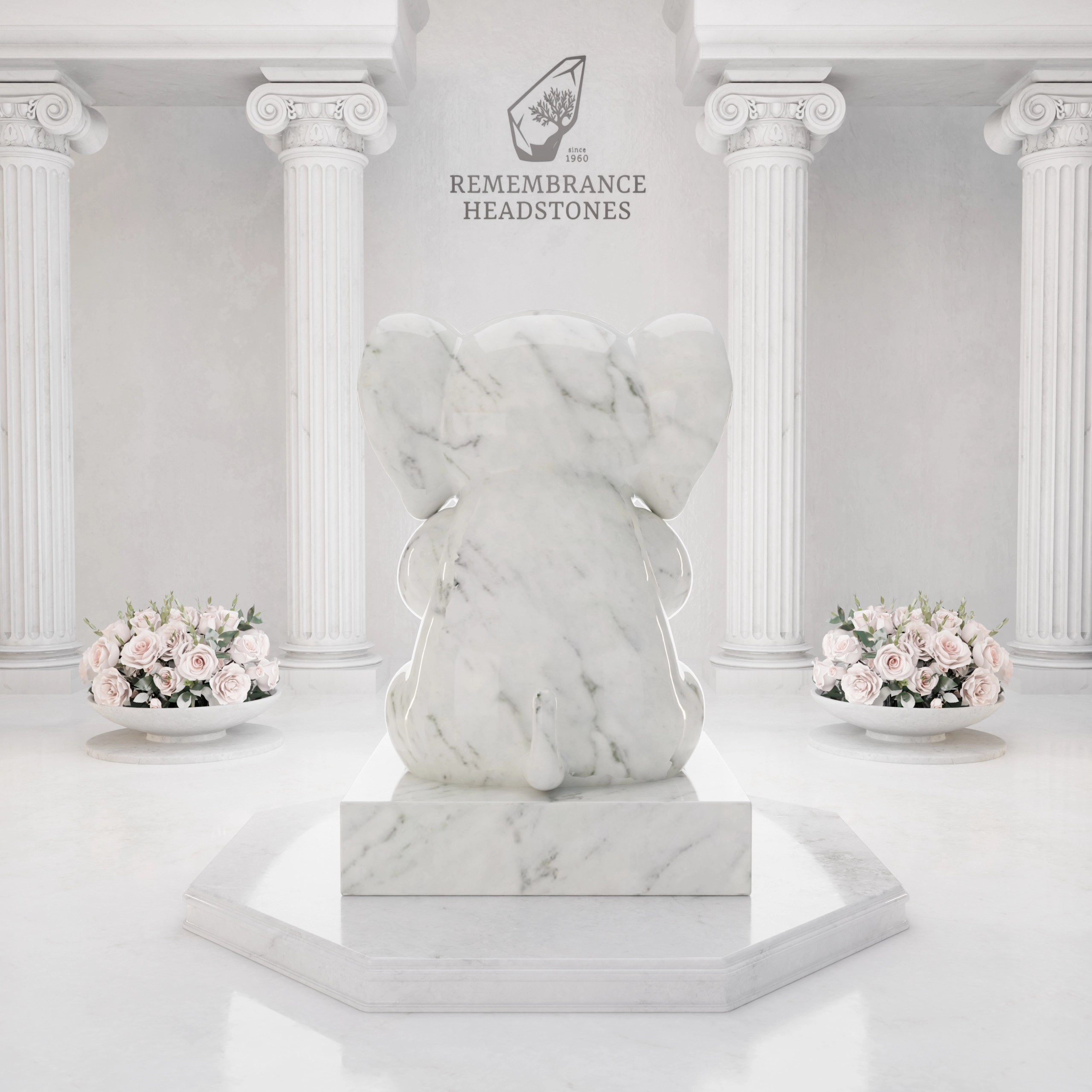 Luxury Baby Elephant Children's Granite Memorial view 5