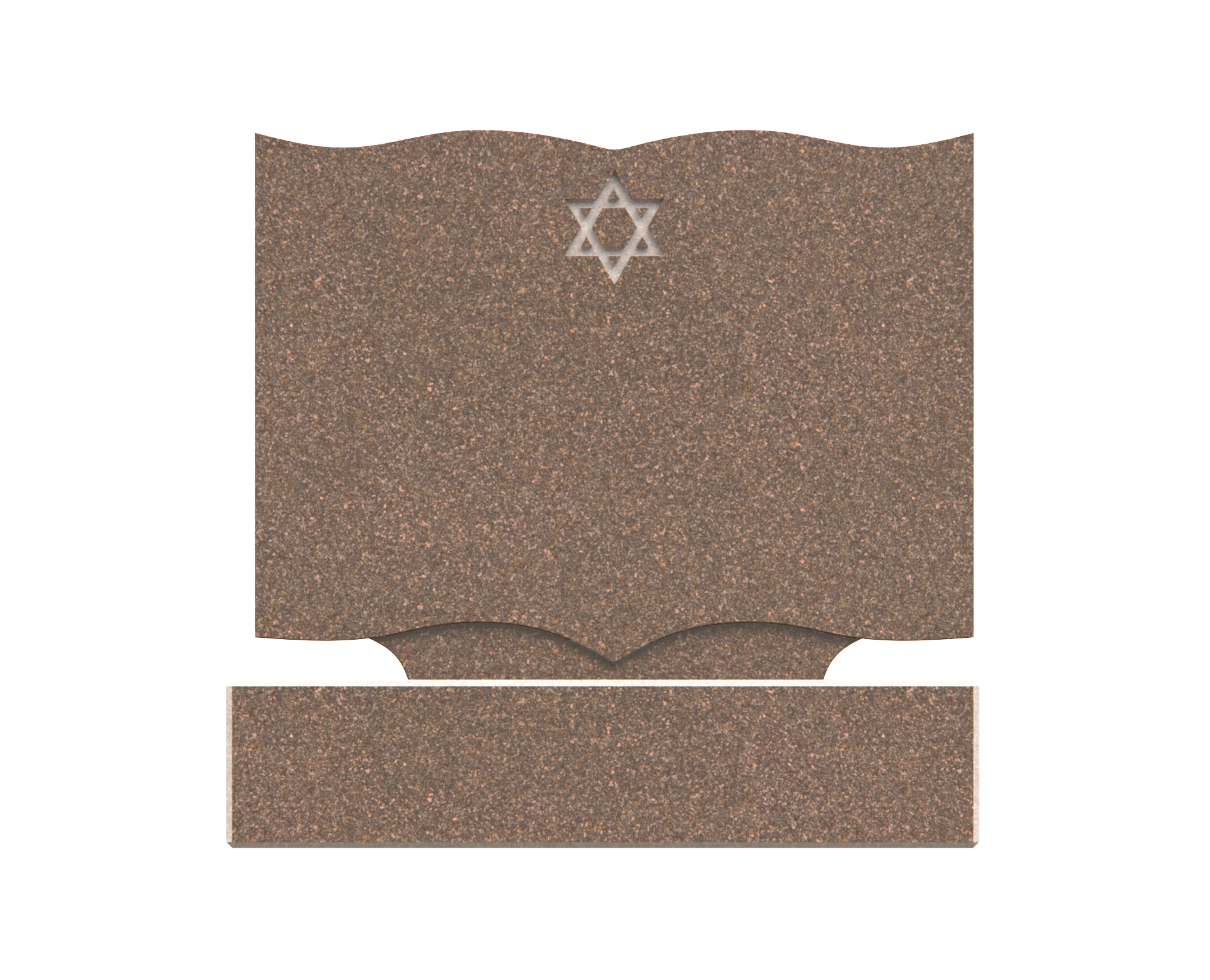 Luxury Jewish Companion Upright Headstone with Star of David view 3