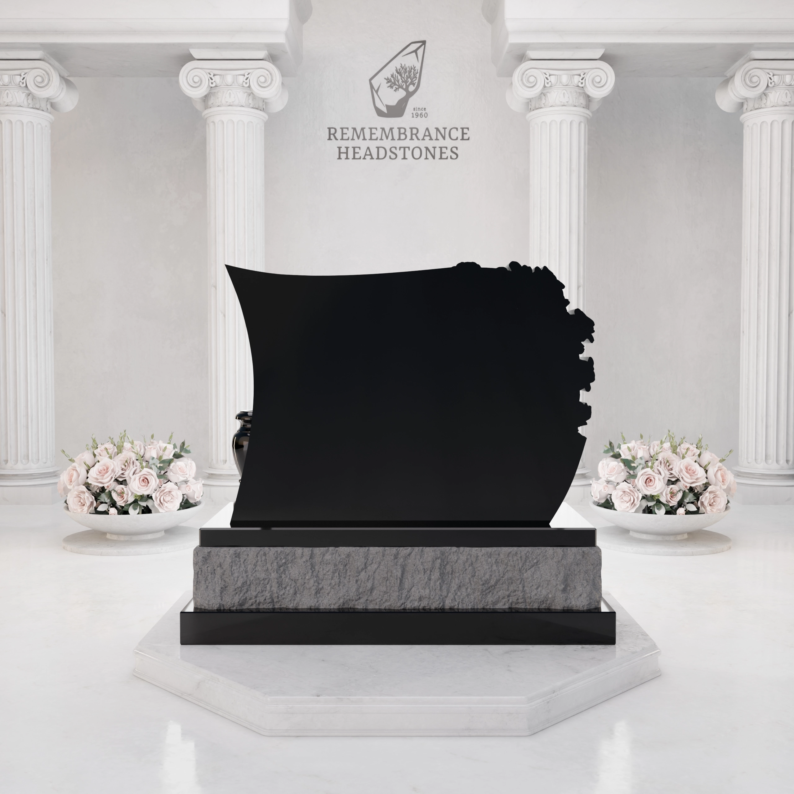 Premium Scroll Shape with Rose Column view 4