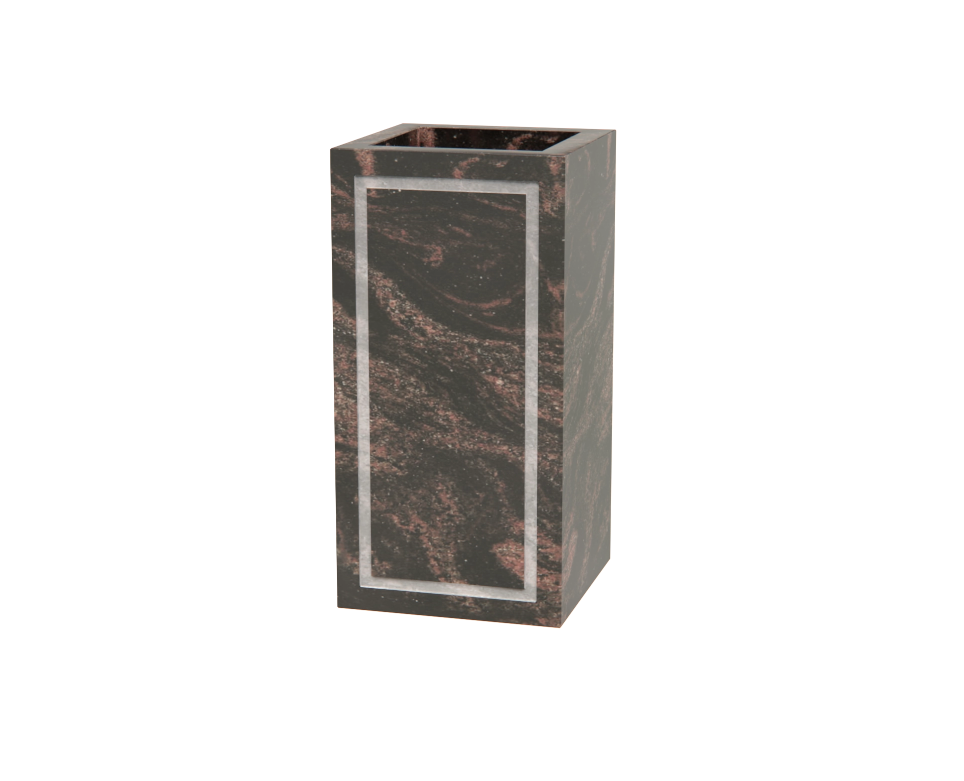 Luxury Granite Cemetery Vase with Engraved Border Panel