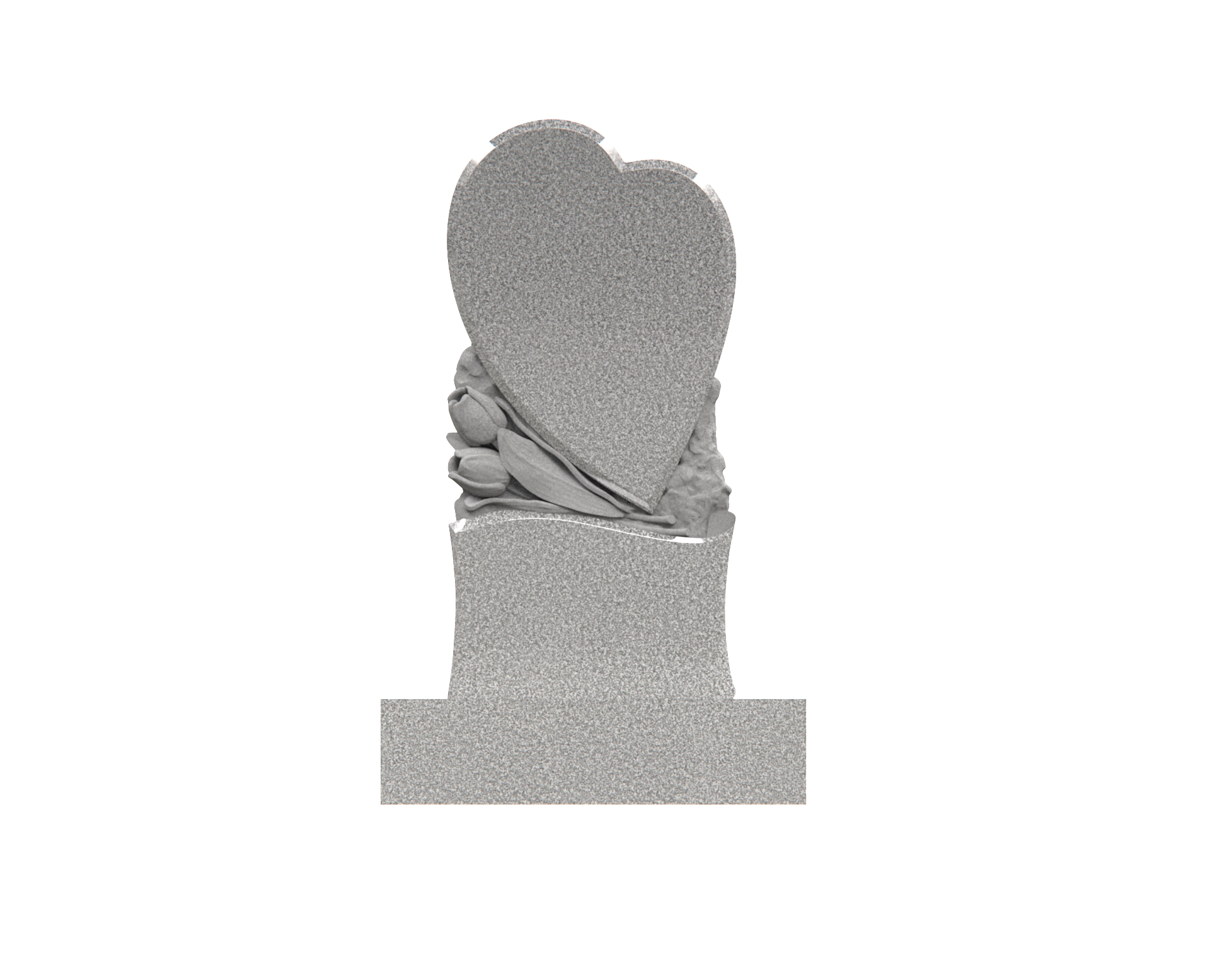 Premium Upright Granite Headstone — Sculpted Double-Heart on Draped Pedestal view 3