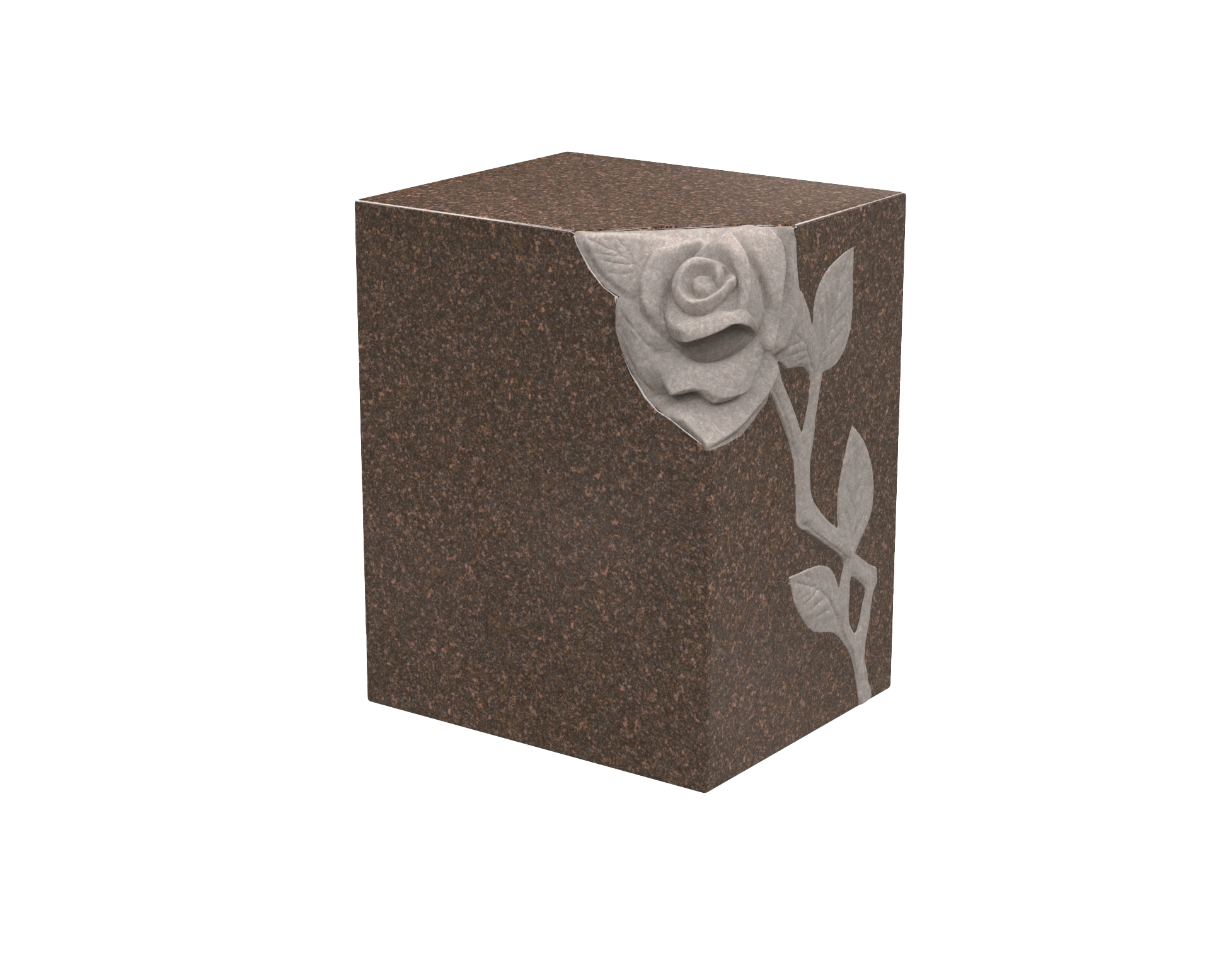 Luxury Rose Relief Cube Urn