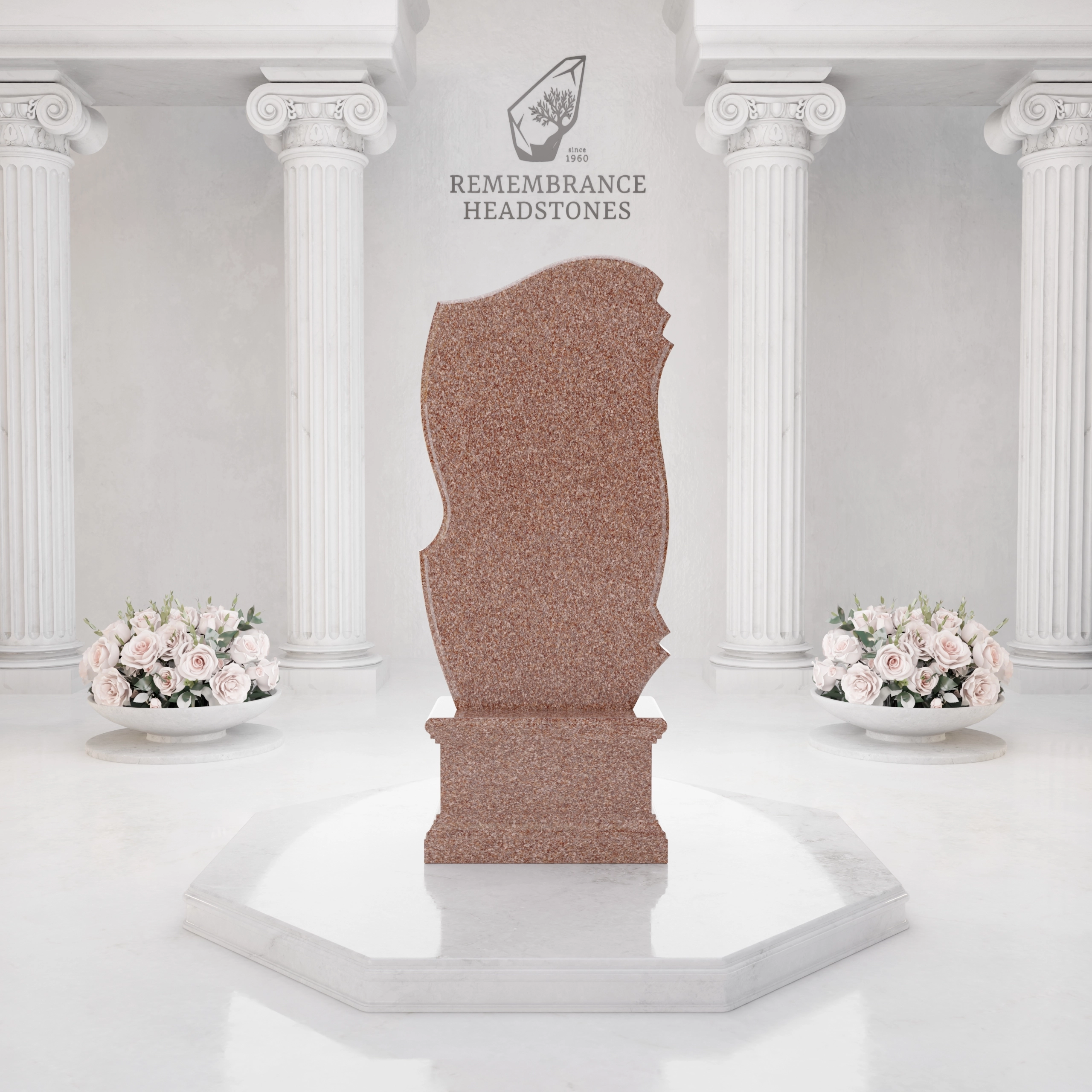 Luxury Virgin Mary Carved Granite Memorial view 5