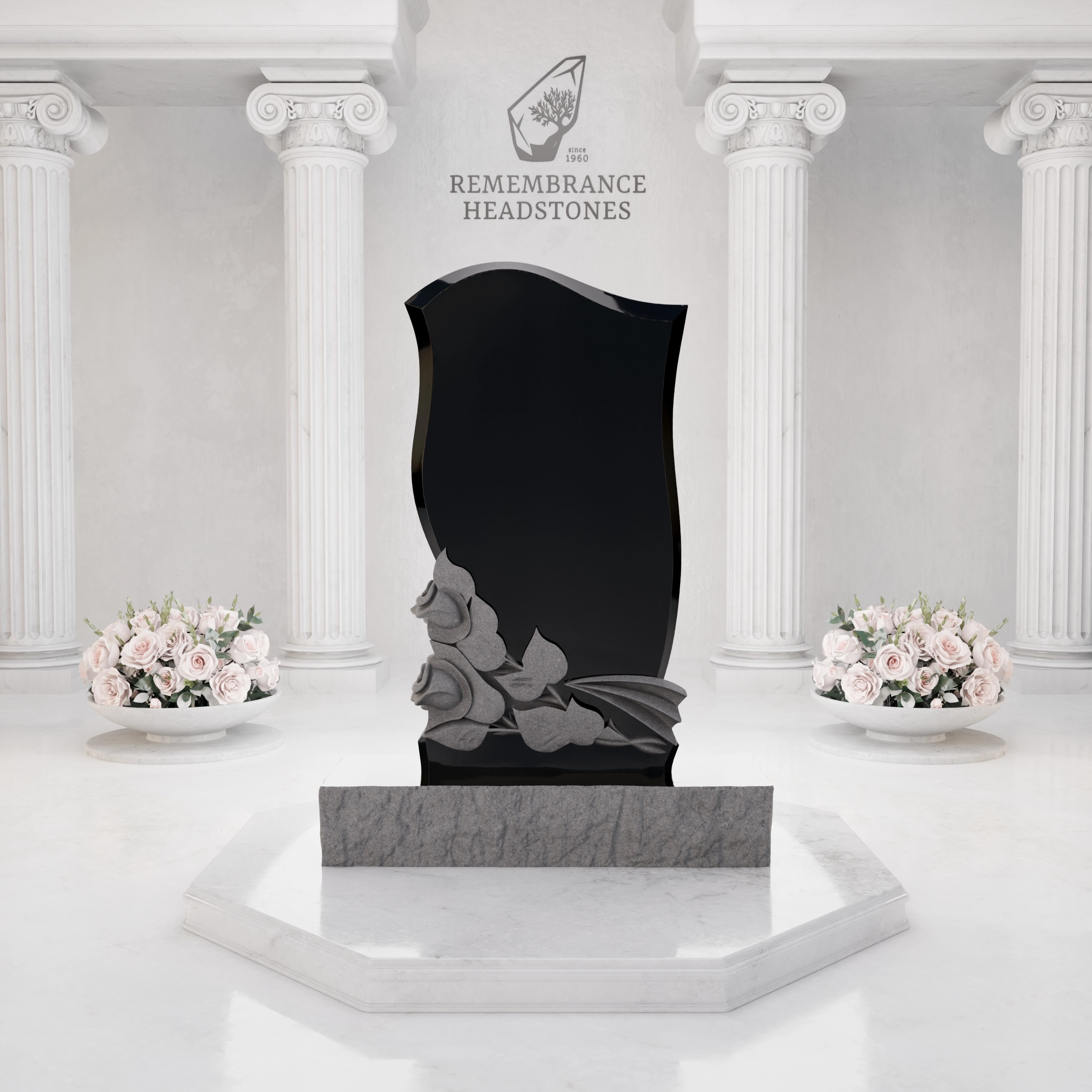 Premium Sculpted Rose Special Shape Memorial view 3