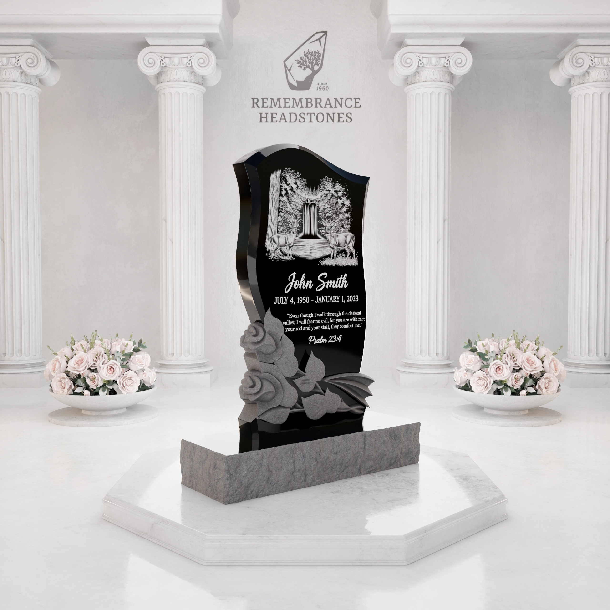 Premium Sculpted Rose Special Shape Memorial view 2