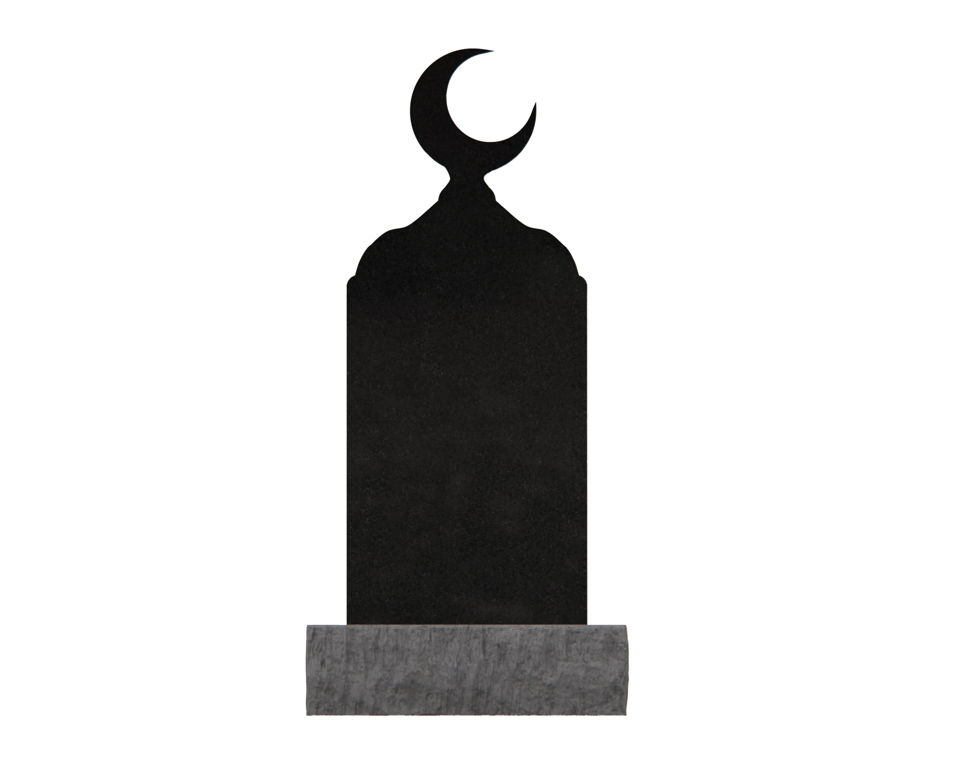 Luxury Upright Granite Headstone — Crescent & Eastern Ornament view 2