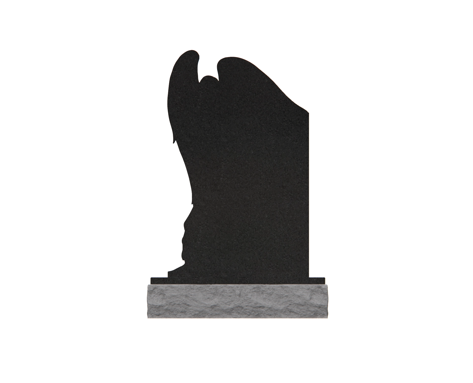 Luxury Upright Granite Monument — Guardian Angel Relief & Photo Cameo view 2