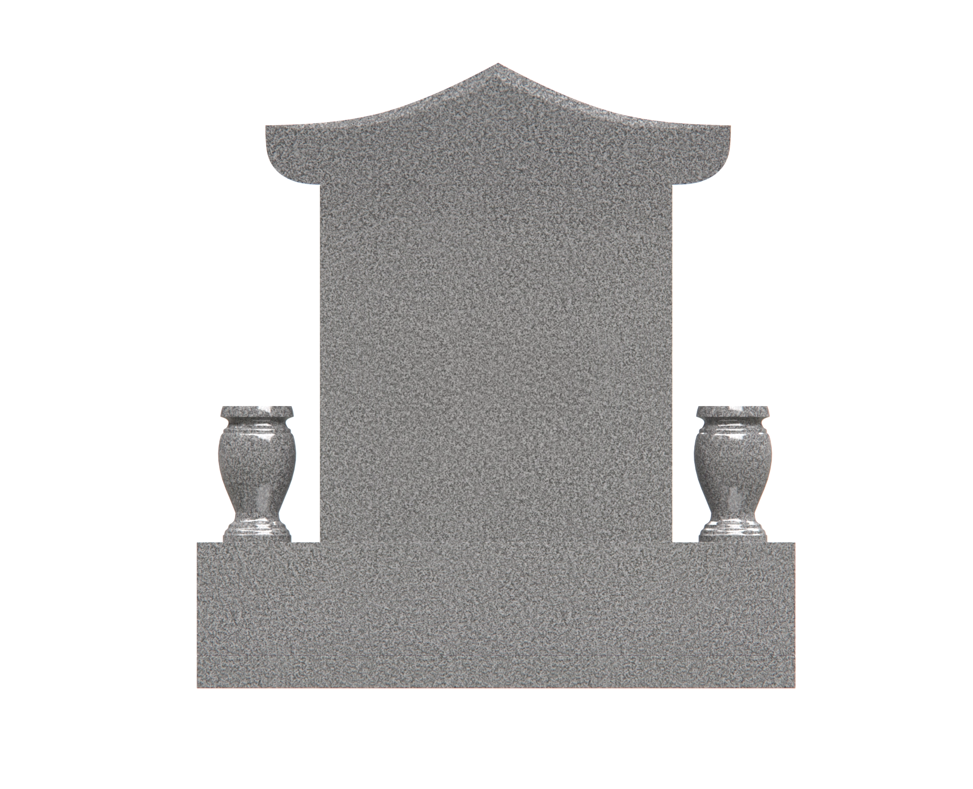 Lux Pagoda-Top Upright Granite Headstone with Phoenix & Lotus view 3