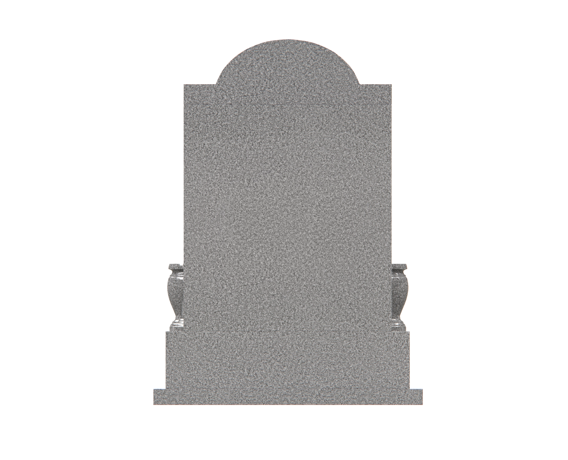 Lux Arched Shrine Upright Granite Headstone with Columns & Tiger Motif view 2