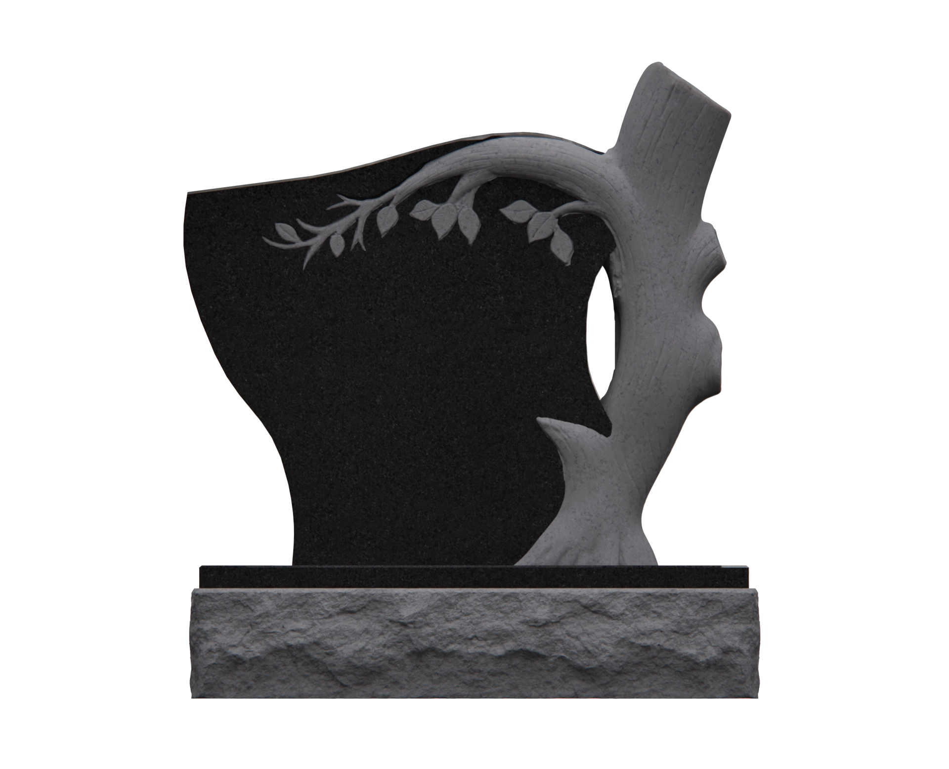 Luxury Upright Granite Headstone — Tree-of-Life view 3