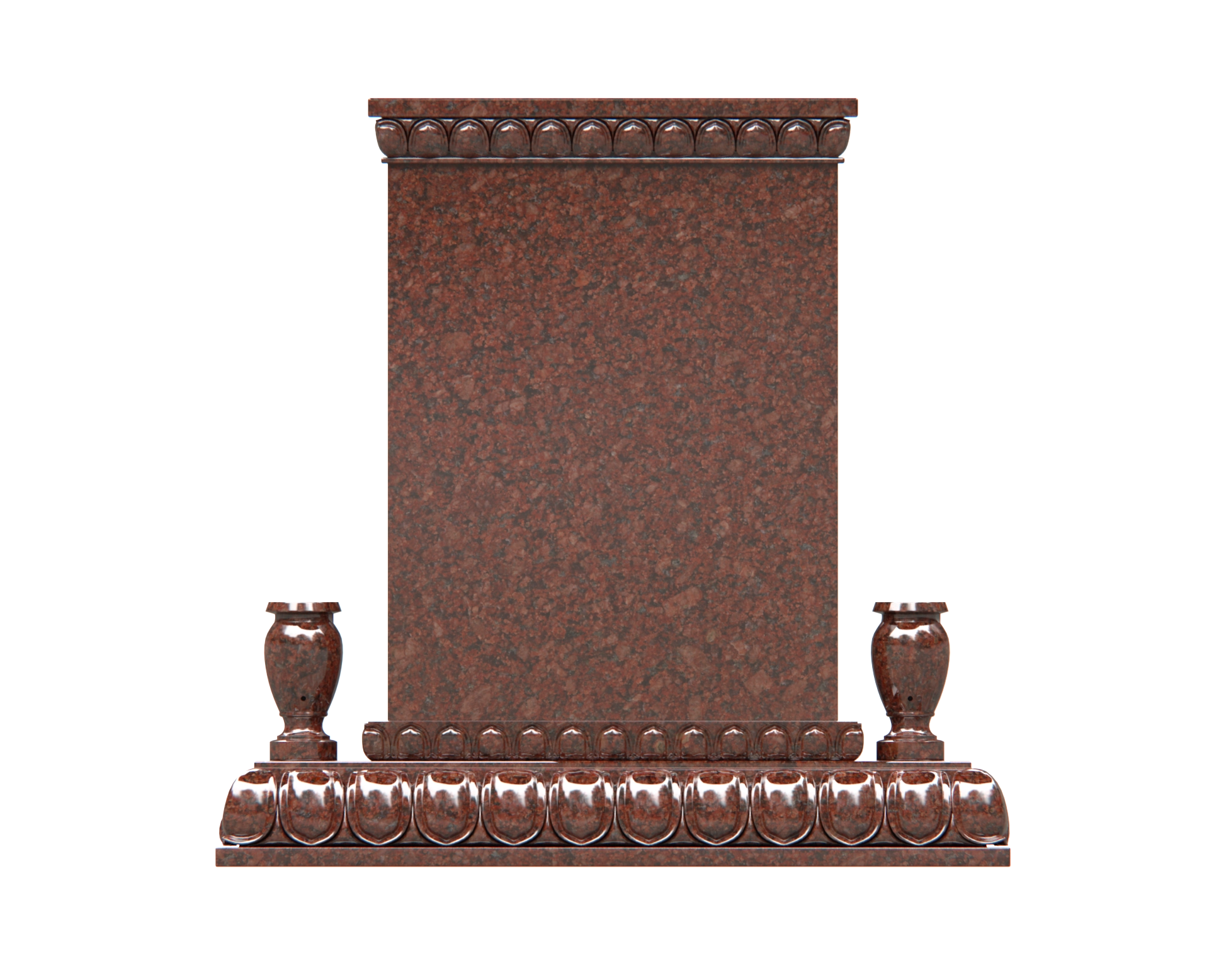 Lux Upright Granite Headstone with Asian Dragon & Phoenix Temple Base view 2