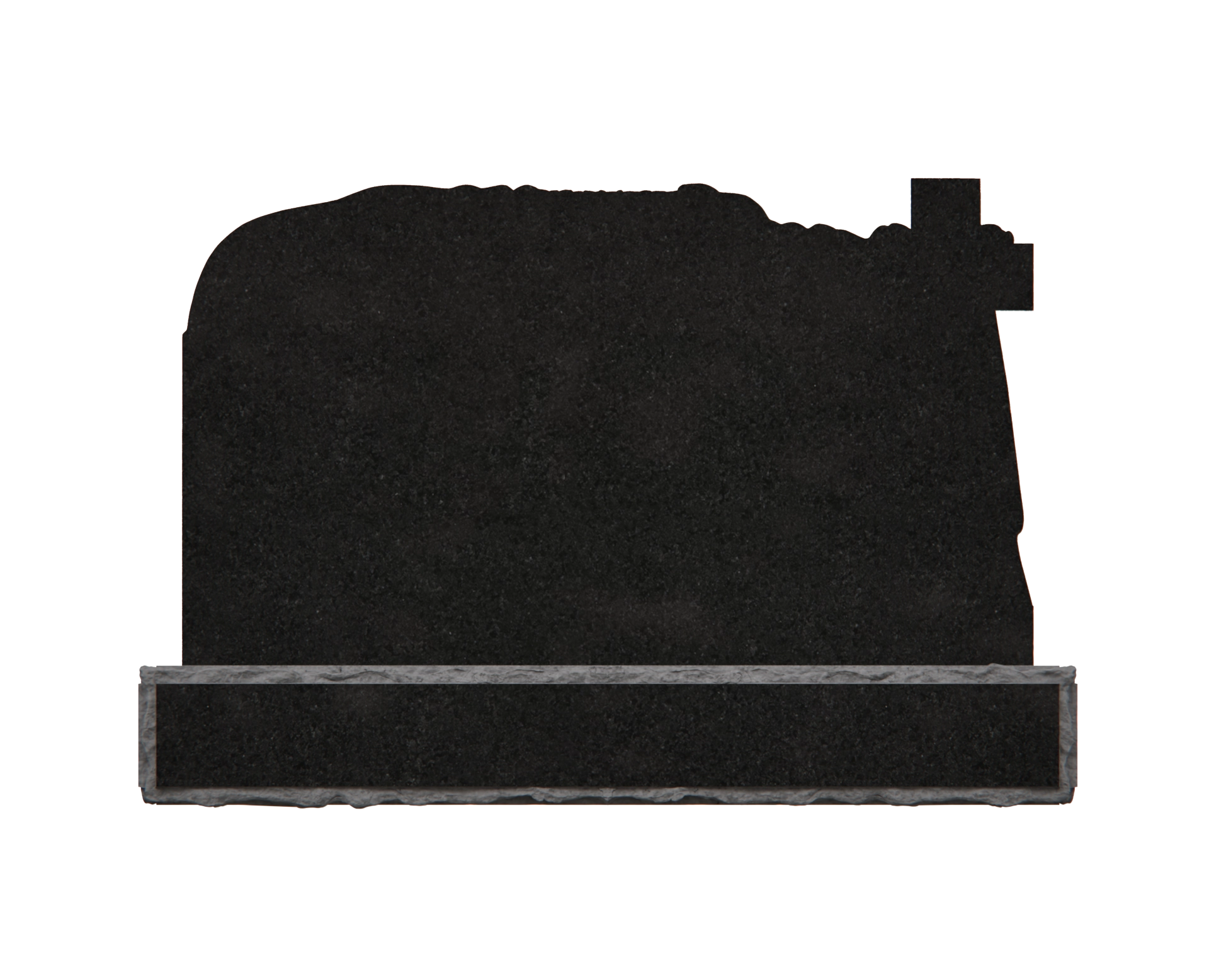 Luxury Upright Granite Headstone — Draped Tablet with Cross & Roses view 2