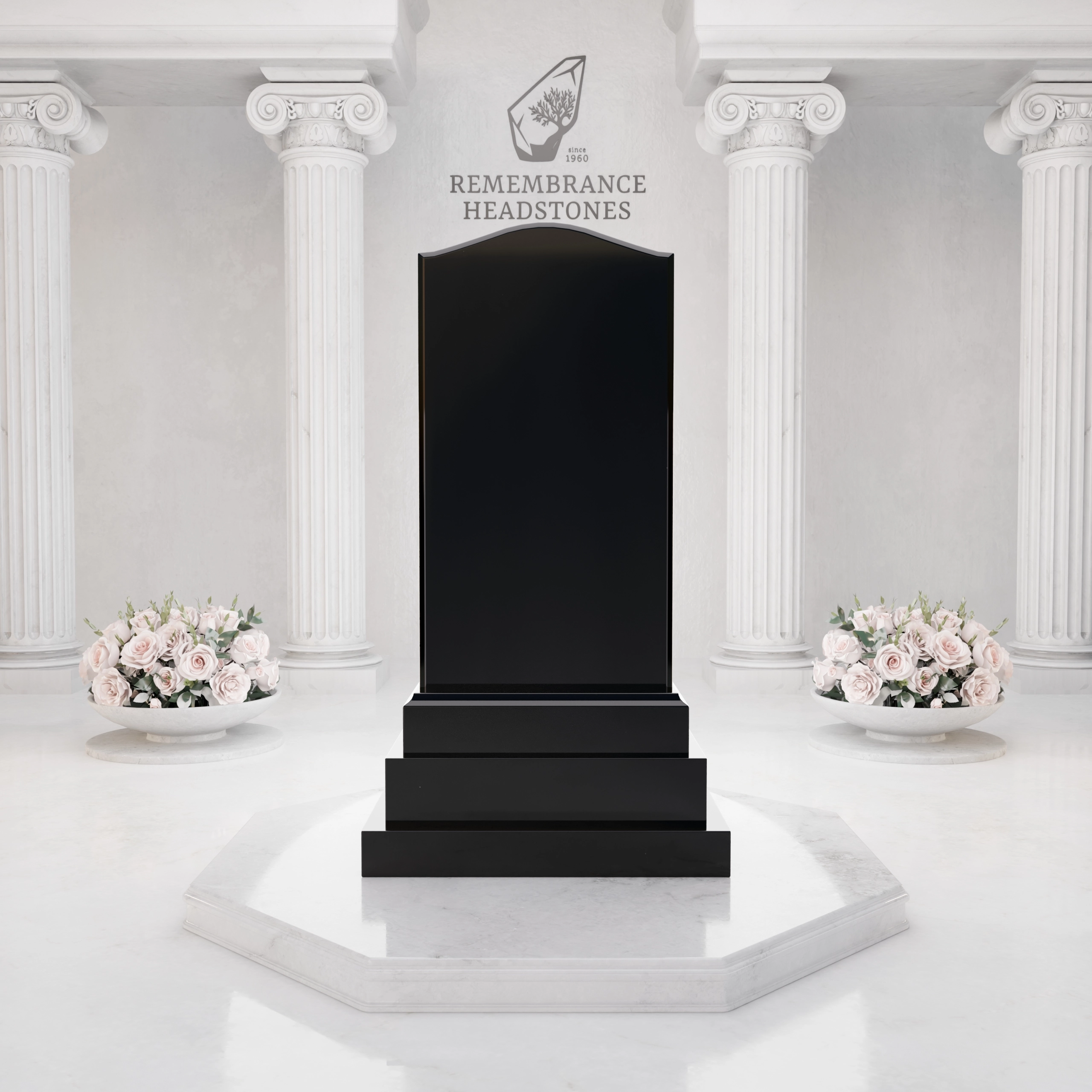 Luxury Praying Angel Granite Headstone with Cross Relief view 5