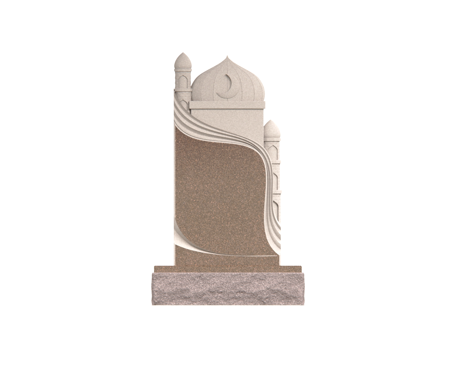 Luxury Upright Granite Monument — Crescent Dome & Minarets view 3