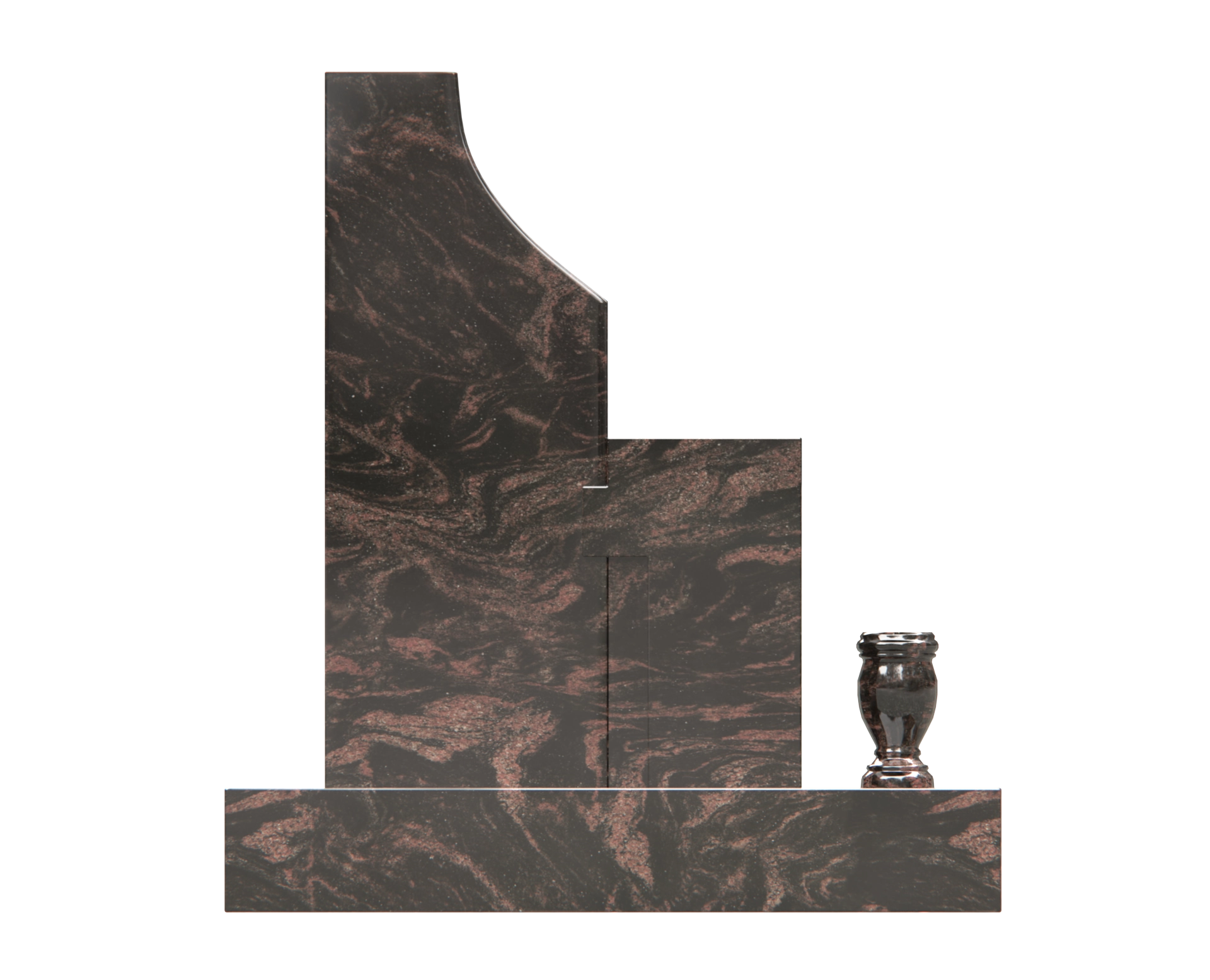 Luxury Upright Granite Headstone — Modern Stepped Tablet view 2