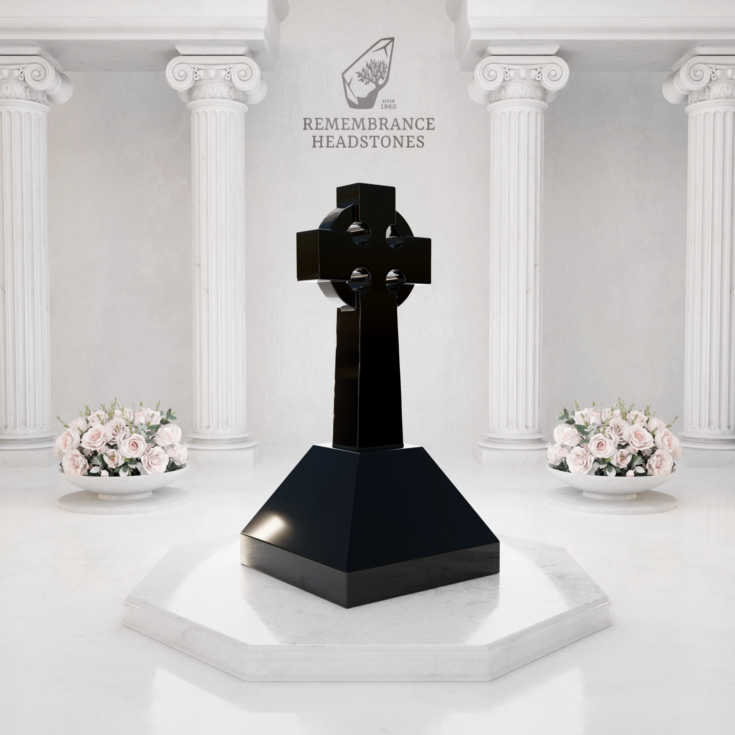 Luxury Military Granite Headstone with Patriotic Flag Design view 4