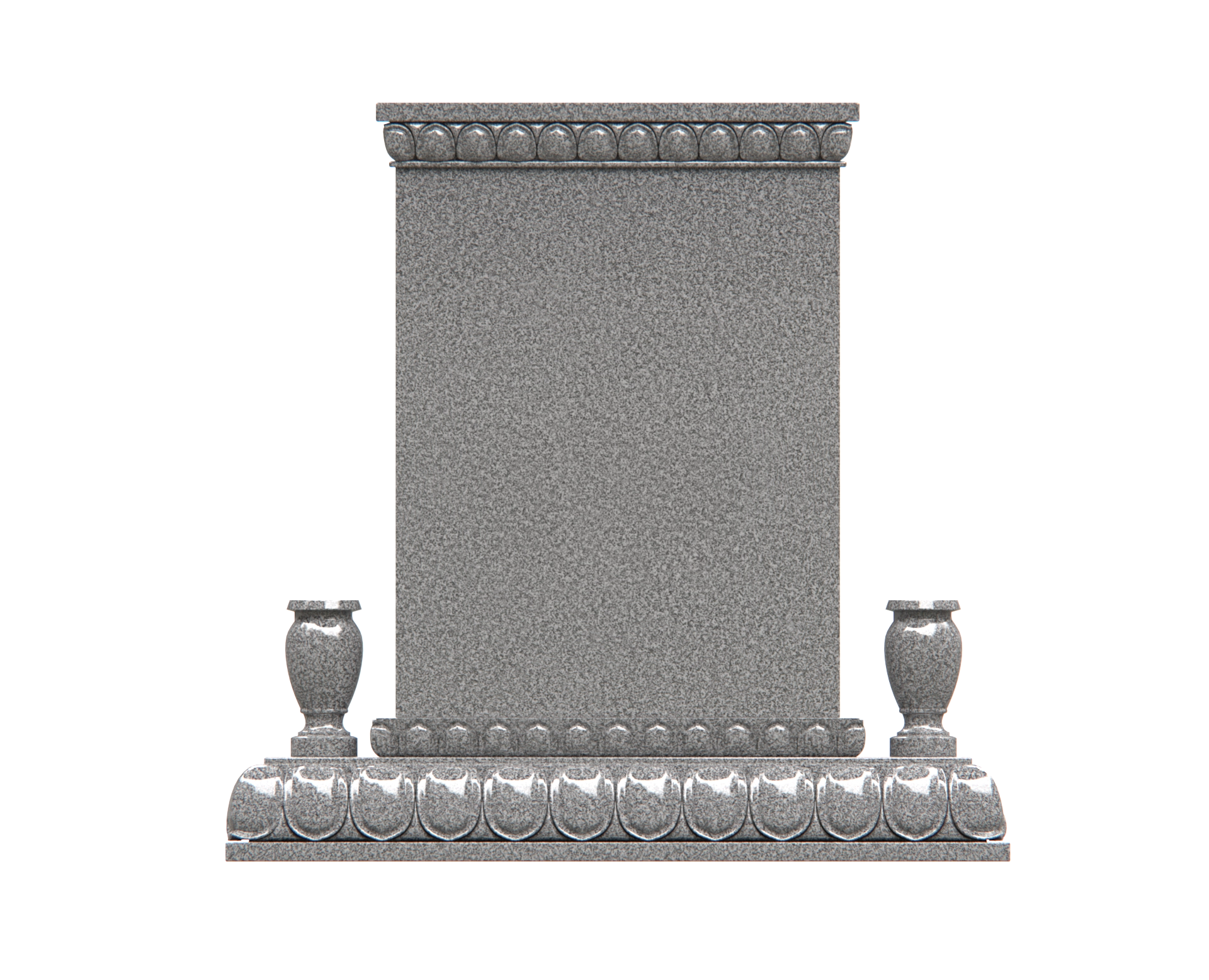 Lux Upright Granite Headstone with Asian Dragon & Phoenix Temple Base view 3