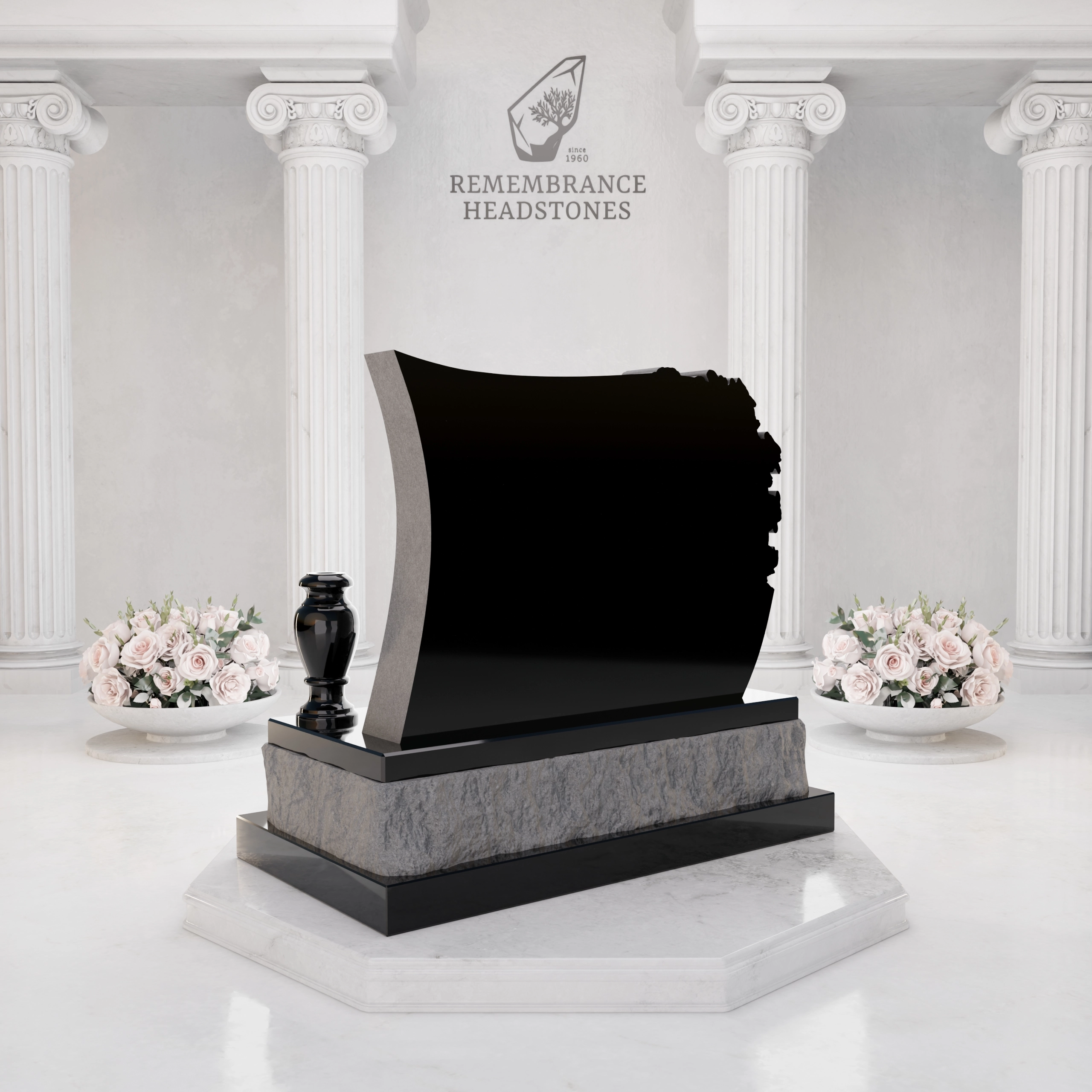 Premium Scroll Shape with Rose Column view 5