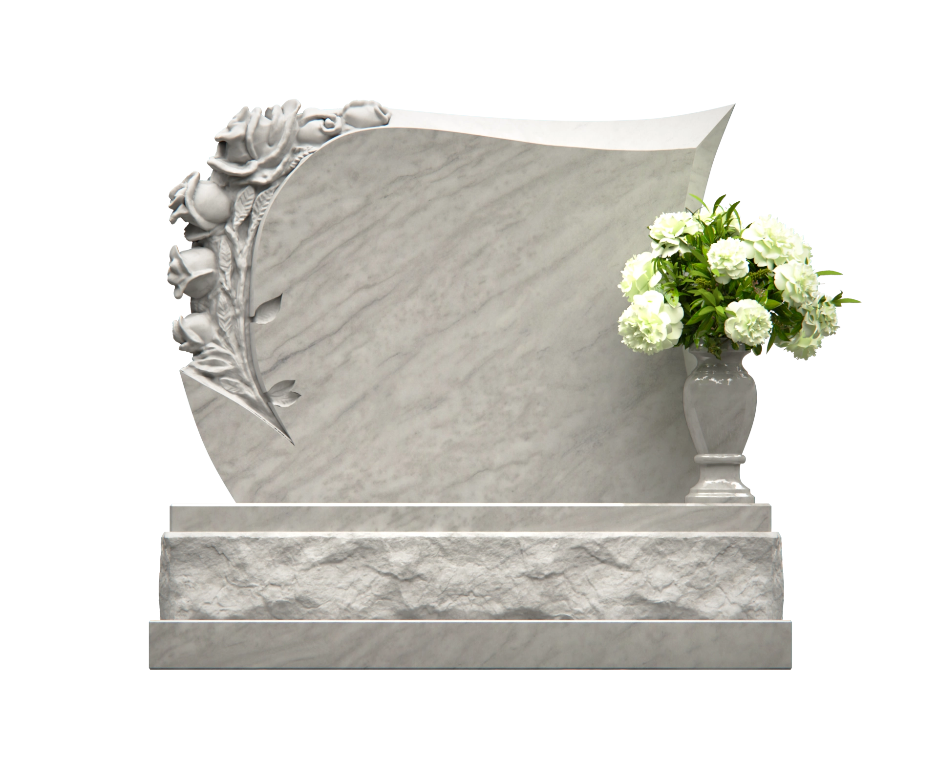 Premium Scroll Shape with Rose Column view 3