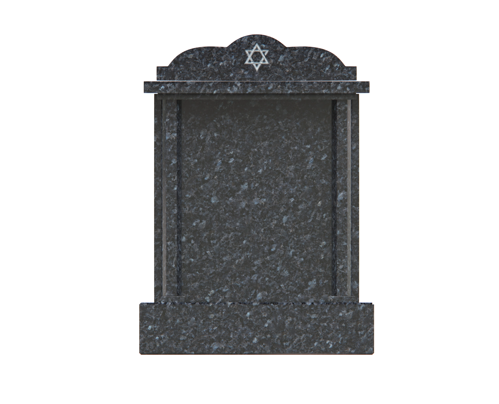 Premium Architectural Granite Headstone — Tablet with Star of David view 3