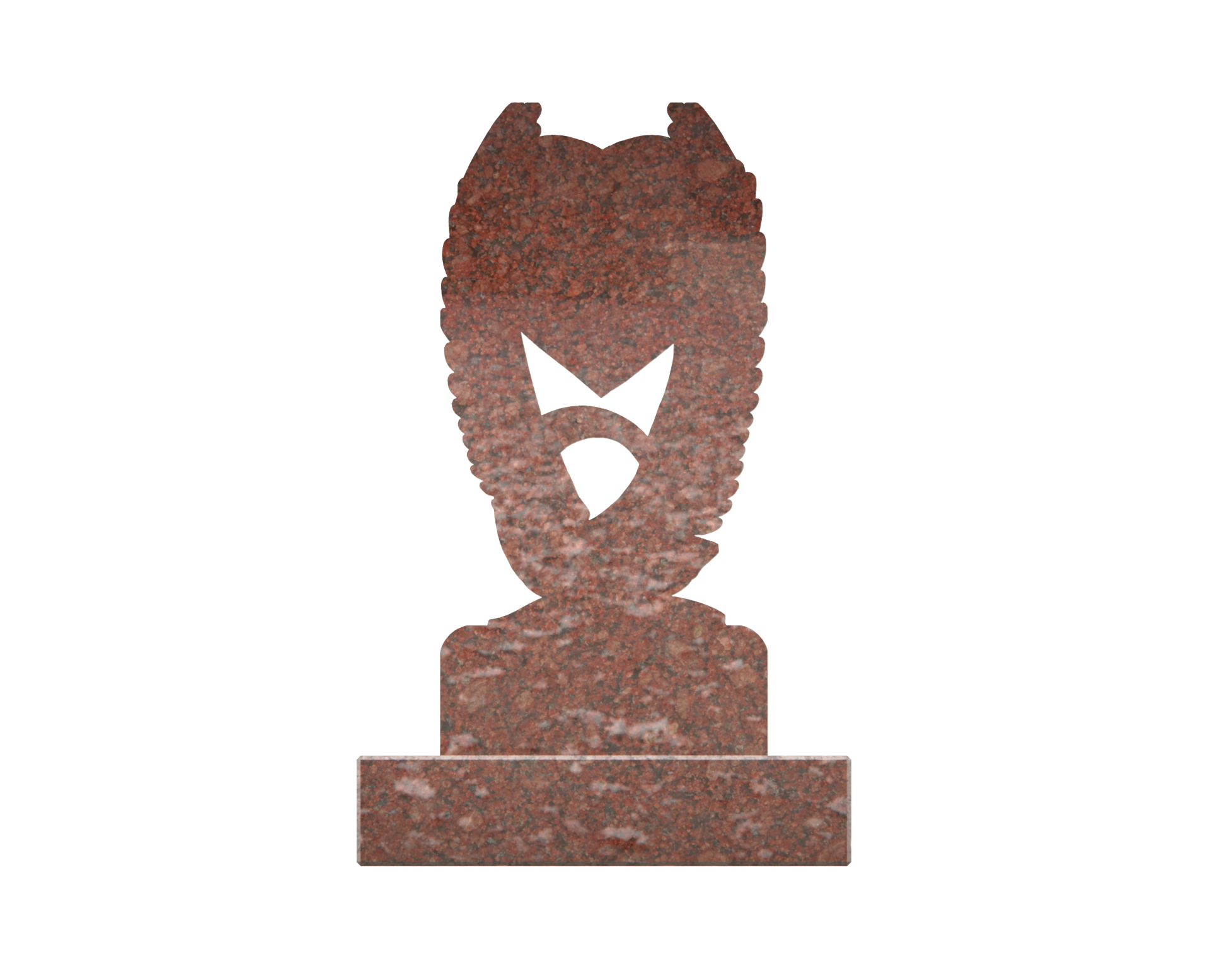 Luxury Special-Shape Granite Headstone — Swan Embrace with Heart view 2