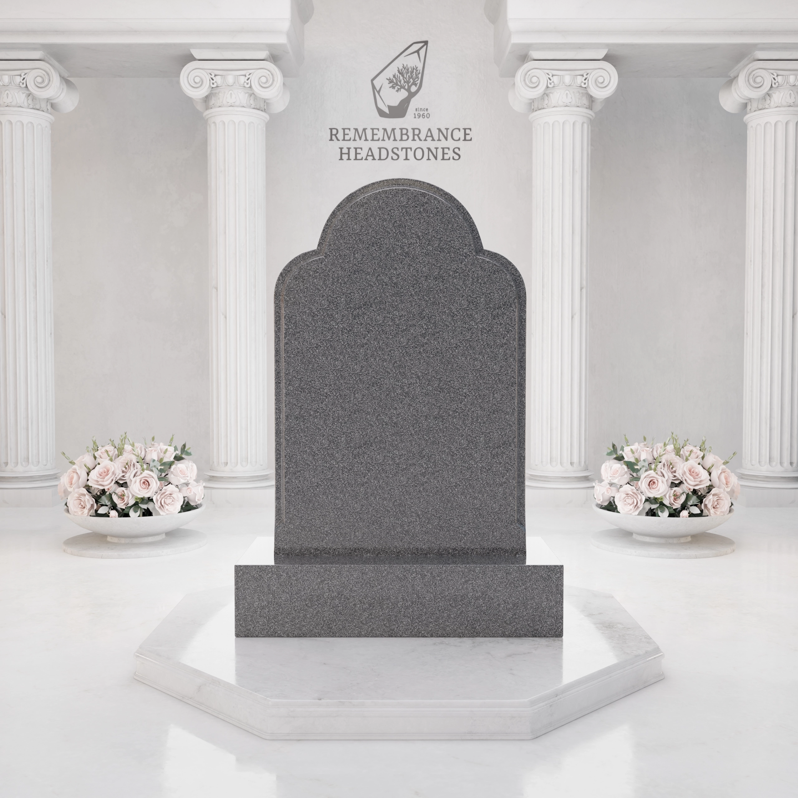 Luxury Angel Portrait Granite Headstone view 3