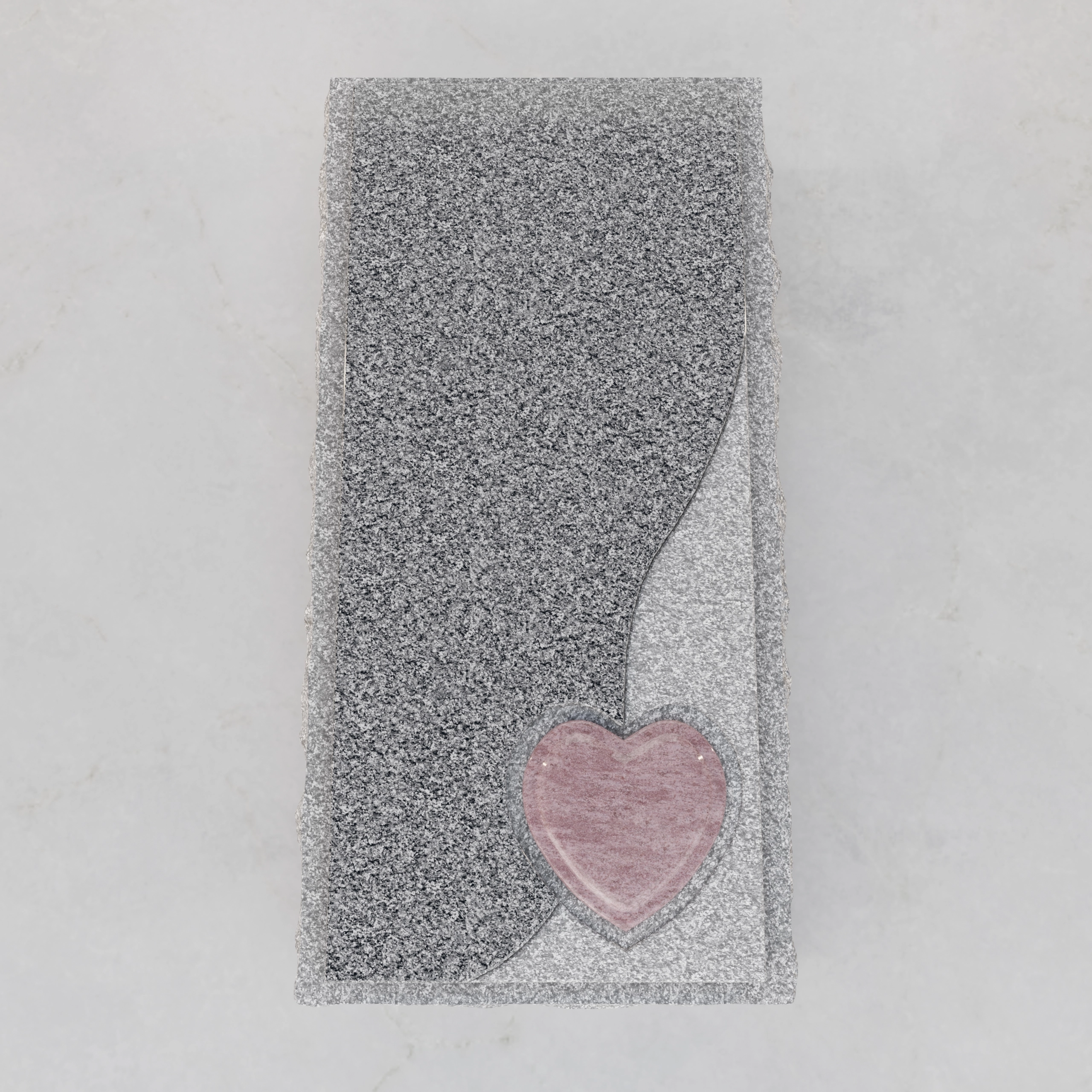 Luxury Modern Granite Ledger Memorial with Portrait & Heart Inlay view 3