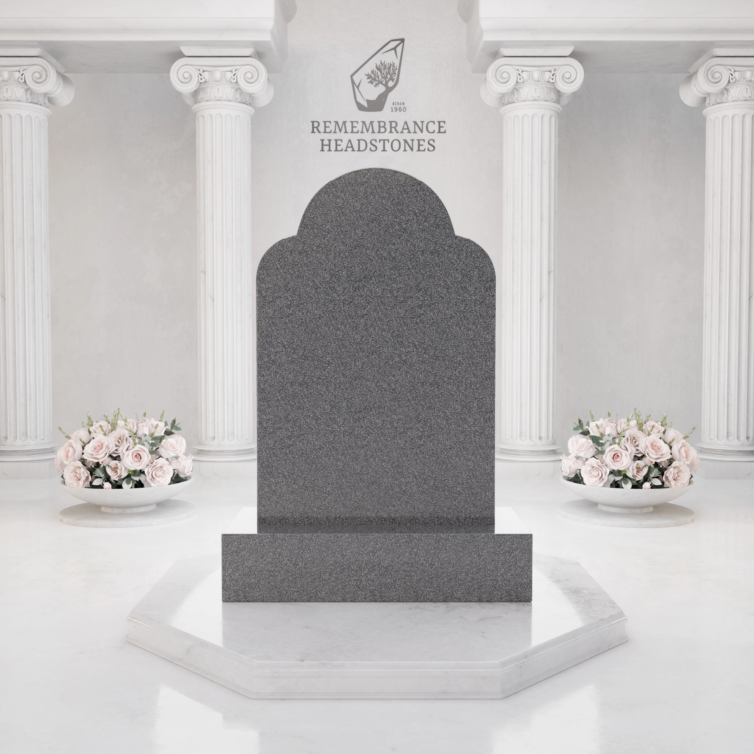 Luxury Angel Portrait Granite Headstone view 5