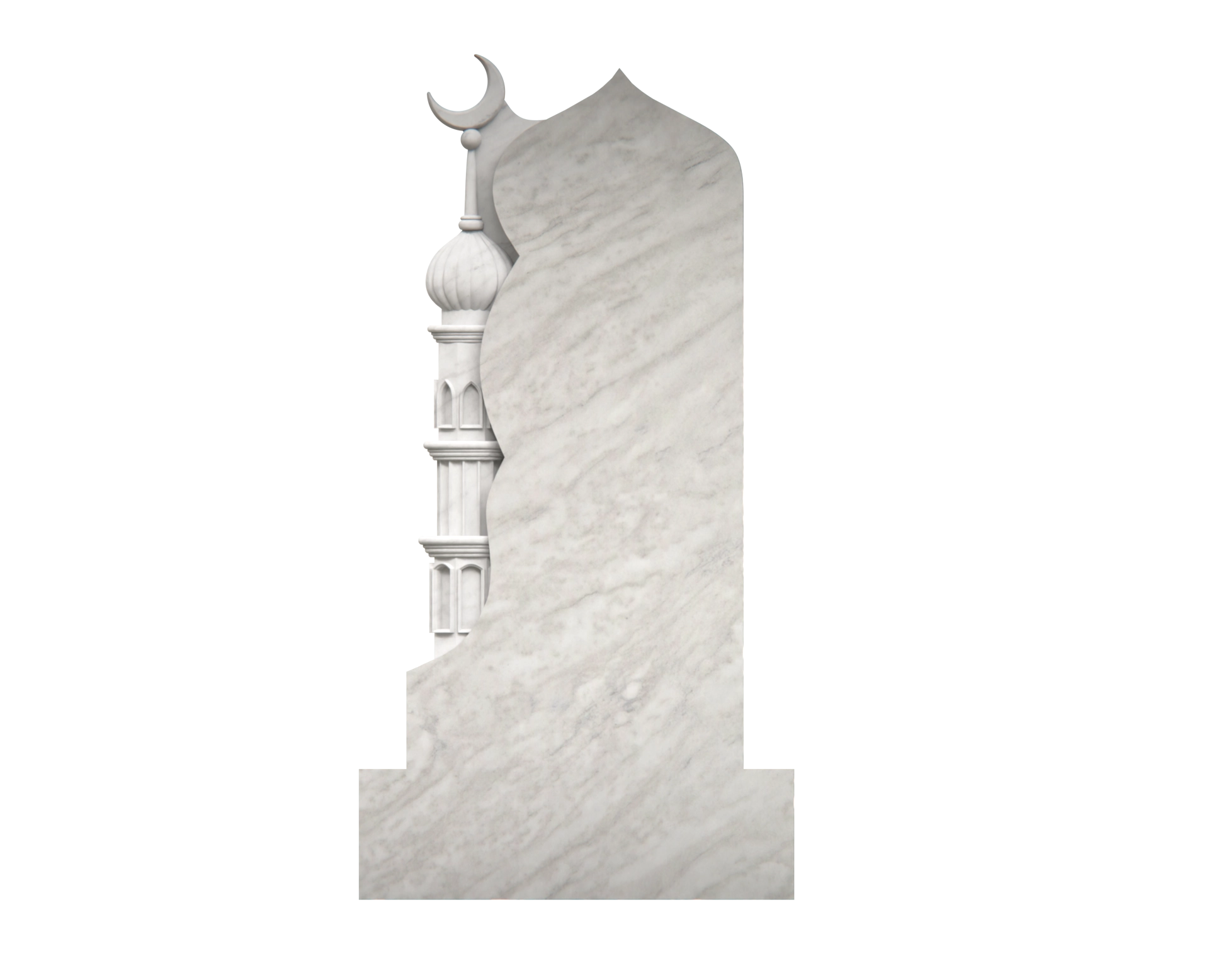 Premium Islamic Upright Granite Headstone with Crescent view 3