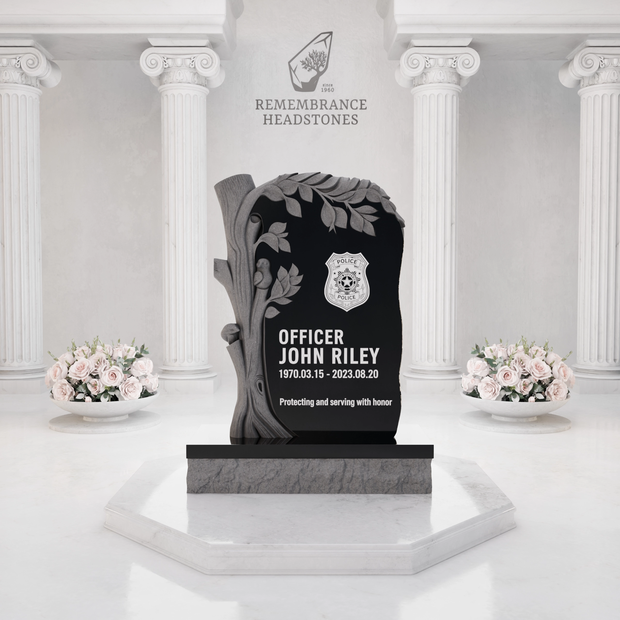 Premium Tree of Honor Special Shape Granite Memorial