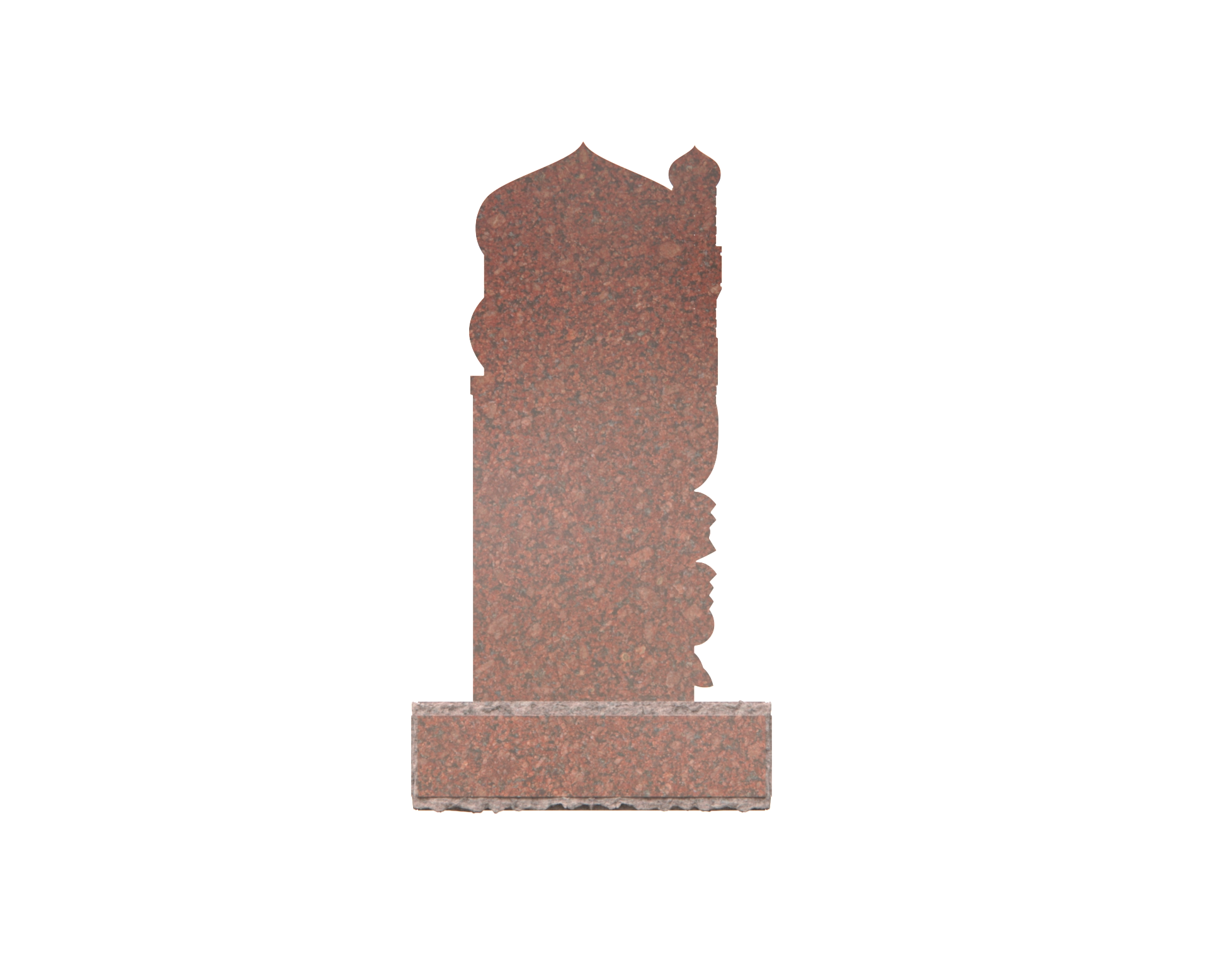 Luxury Upright Granite Headstone — Mosque-Arch with Minaret Relief view 2