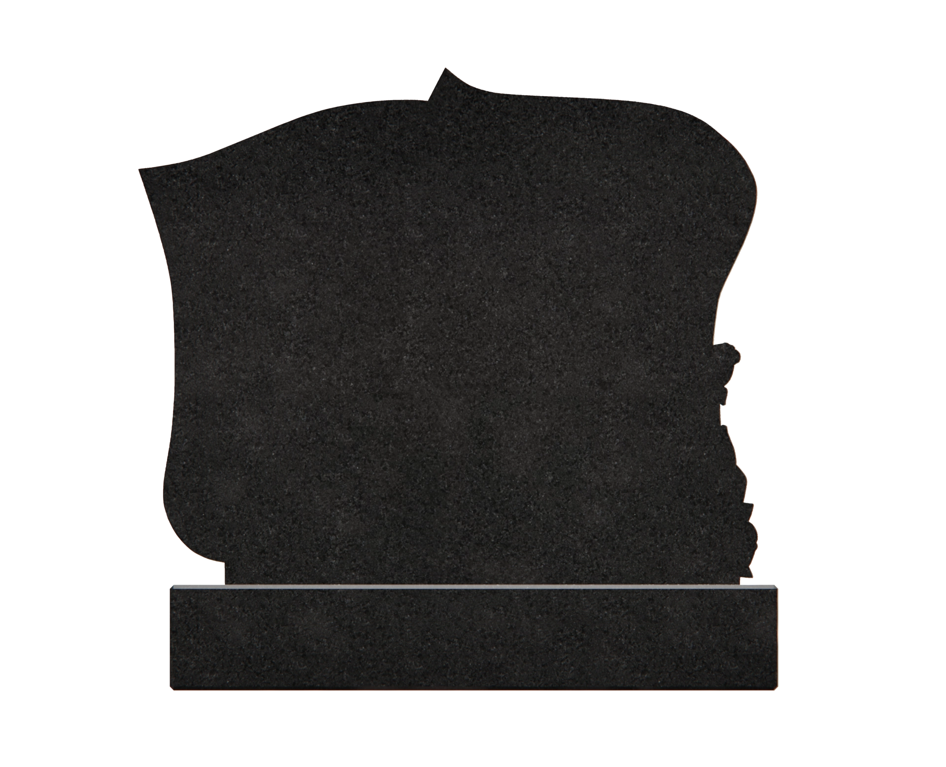 Luxury Upright Granite Headstone — Cartouche Tablet, Dove & Rose Garland view 2