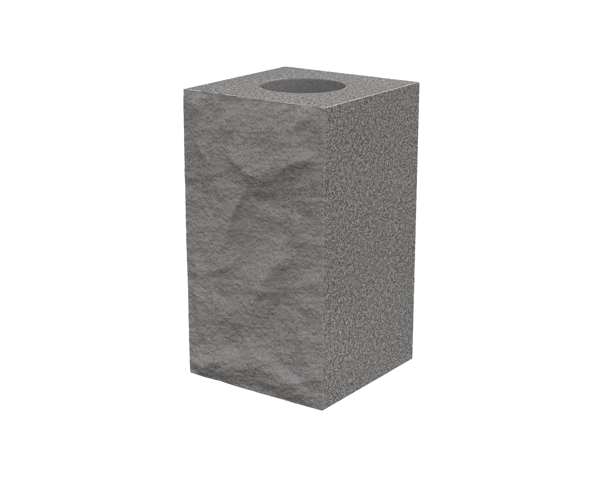 Luxury Granite Cemetery Vase with Rock-Pitched Sides