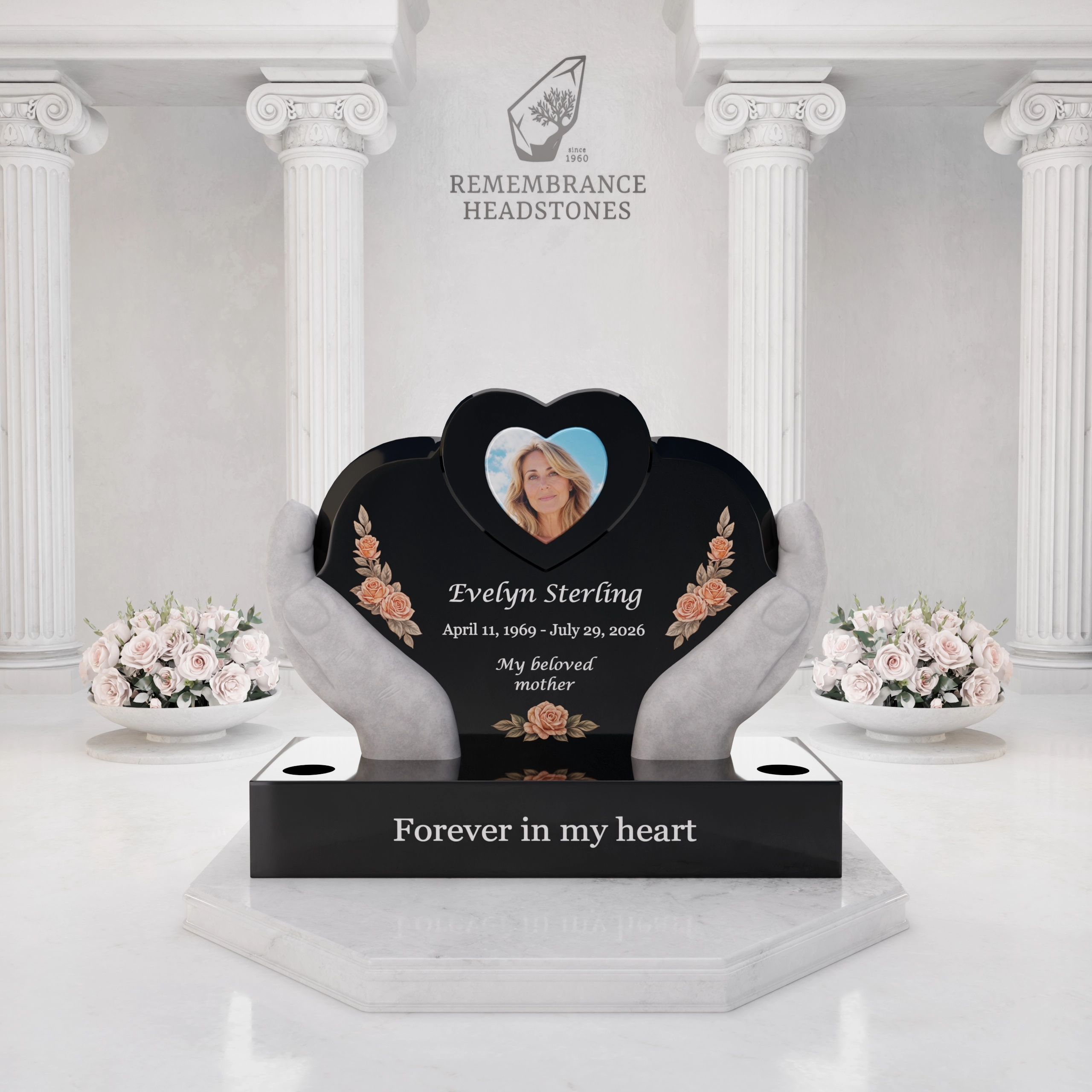Luxury Heart in Caring Hands Memorial