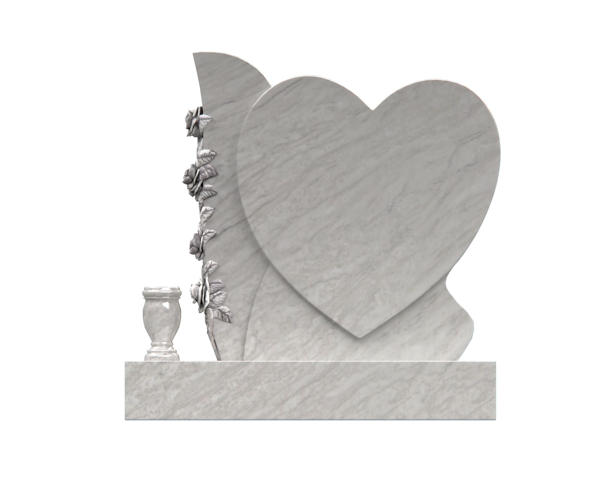 Luxury Companion Heart-Shaped Granite Headstone view 3
