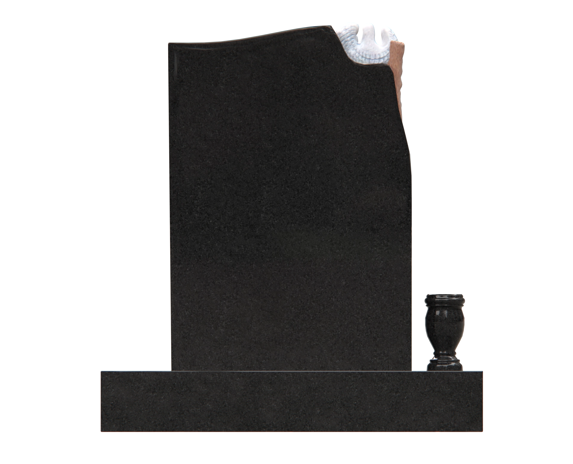 Premium Upright Granite Monument — Cross, Banner & Dove view 2