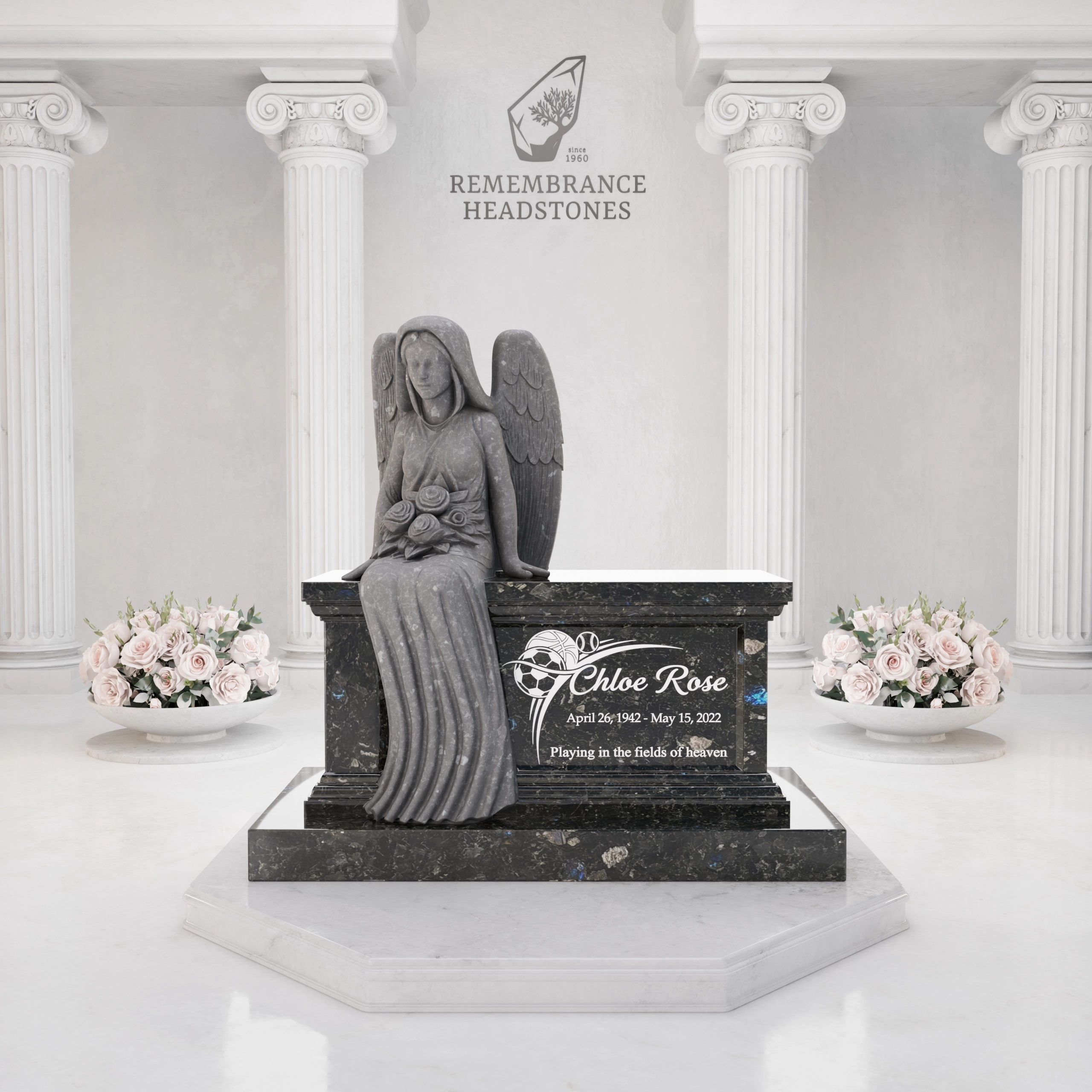 Luxury Marble Angel Columbarium Bench