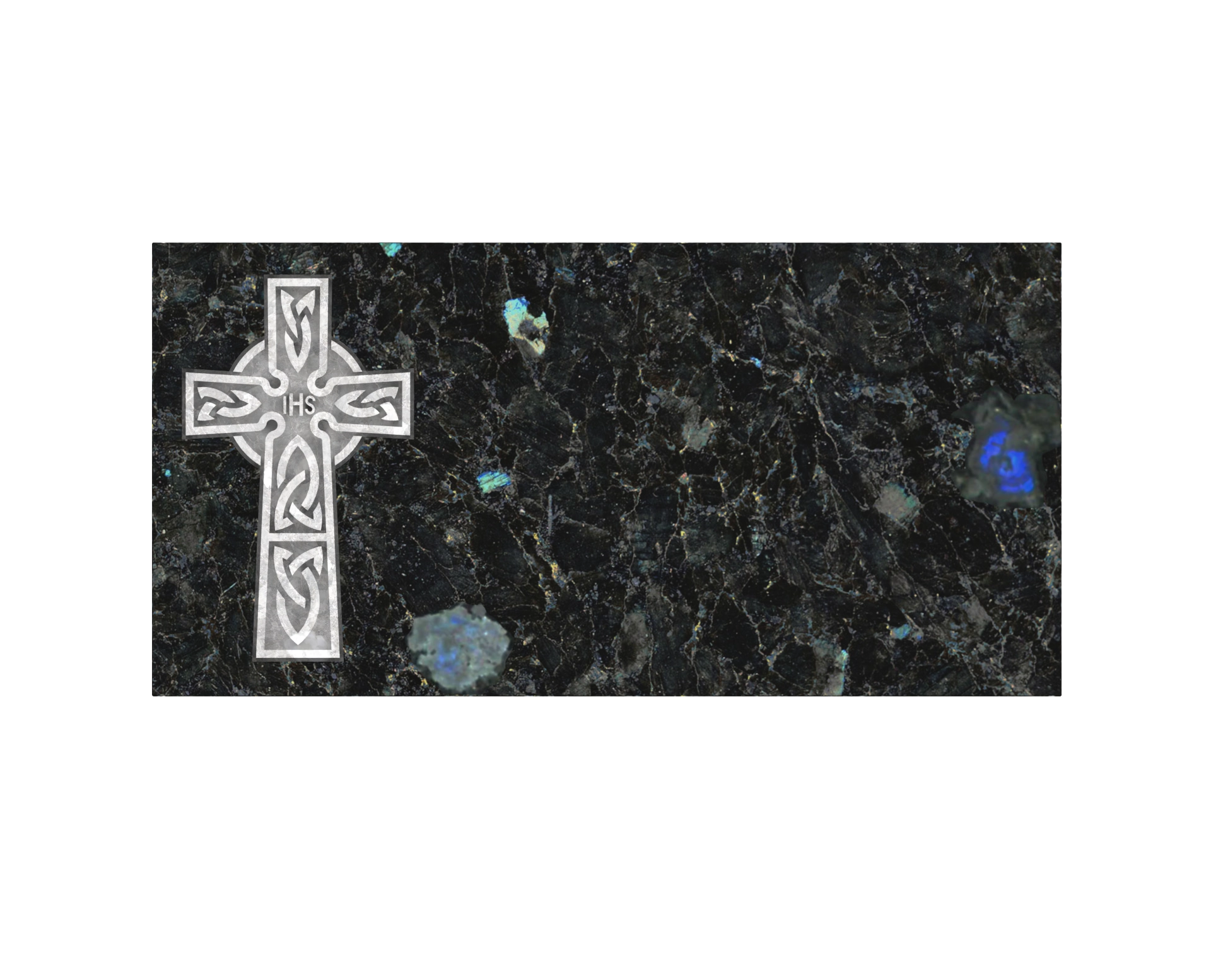 Premium Flat Granite Marker with Celtic Cross Engraving view 2