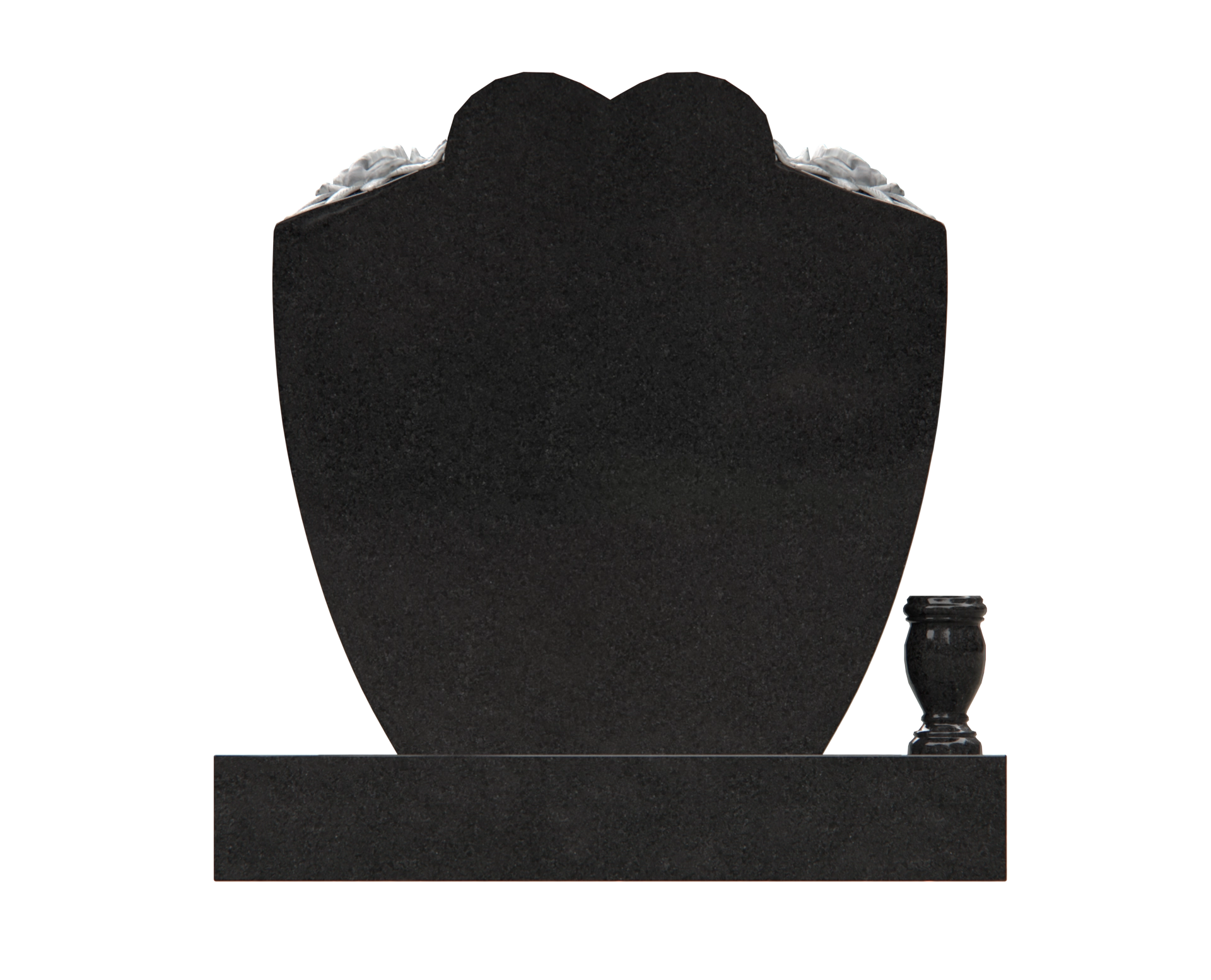 Premium Special-Shape Granite Headstone — Heart Crown, Madonna & Lilies view 2
