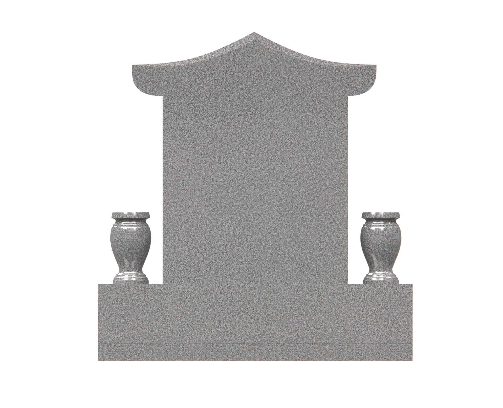Lux Pagoda-Top Upright Granite Headstone with Phoenix & Lotus view 2