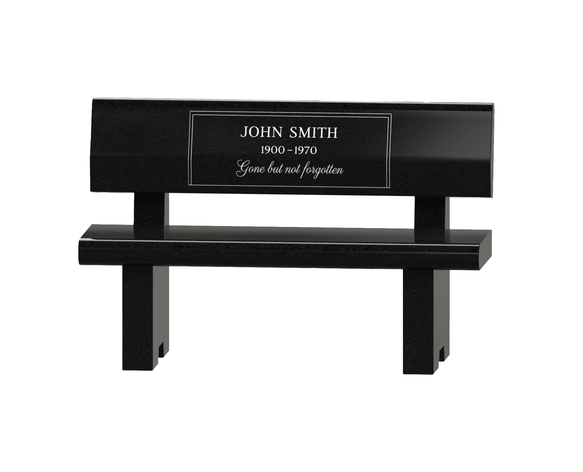 Premium Granite Memorial Bench with Inscribed Backrest