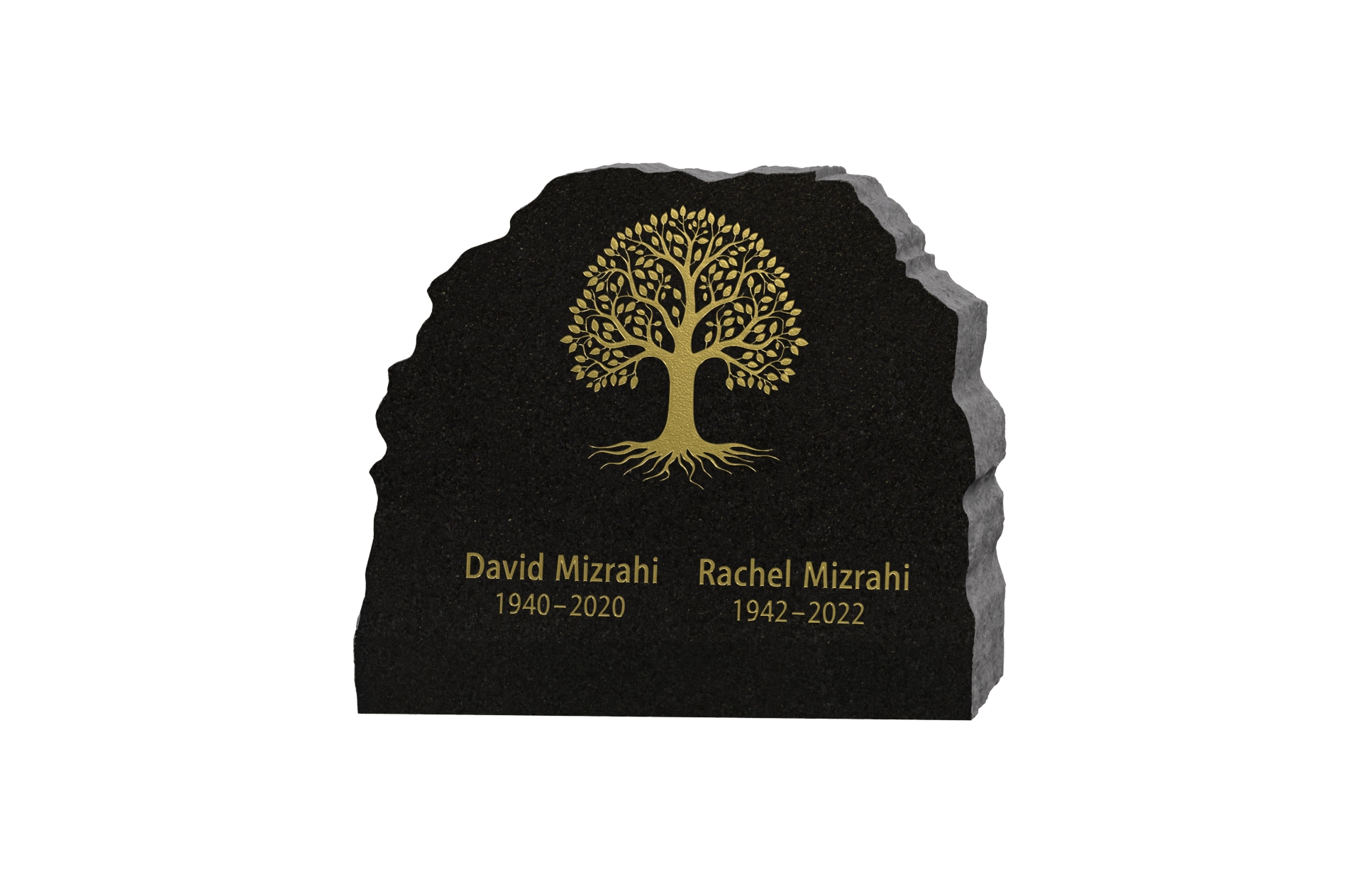 Luxury Companion Headstone — Tree of Life & Rock Edge