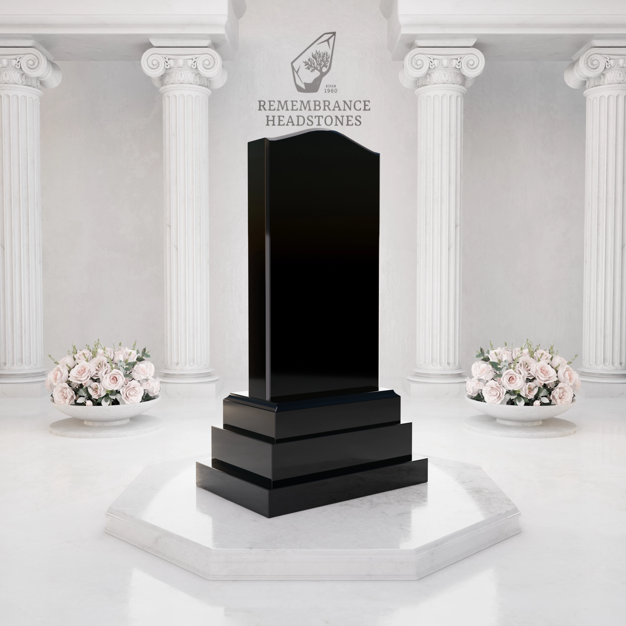 Luxury Praying Angel Granite Headstone with Cross Relief view 4