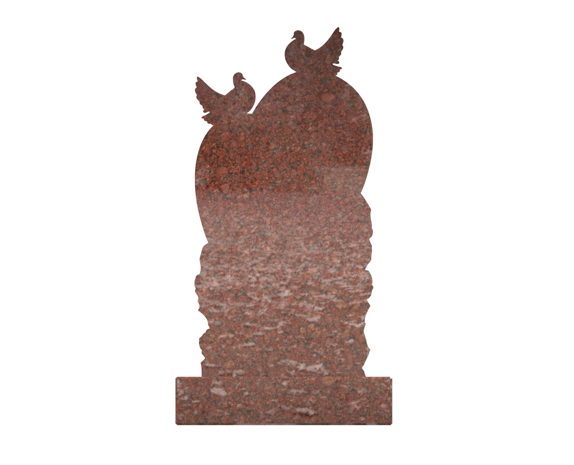 Luxury Heart-Shaped Granite Monument — Doves, Rose Garland & Sewing Motif view 2