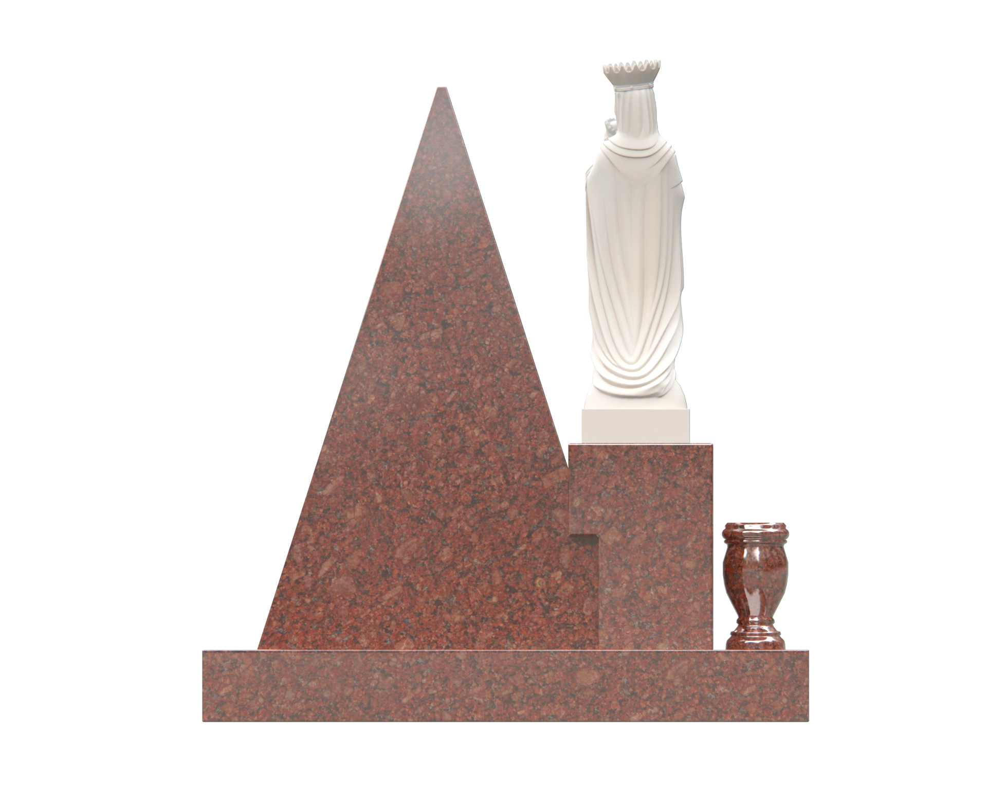 Luxury Pyramid-Shape Upright Granite Monument — Madonna view 2