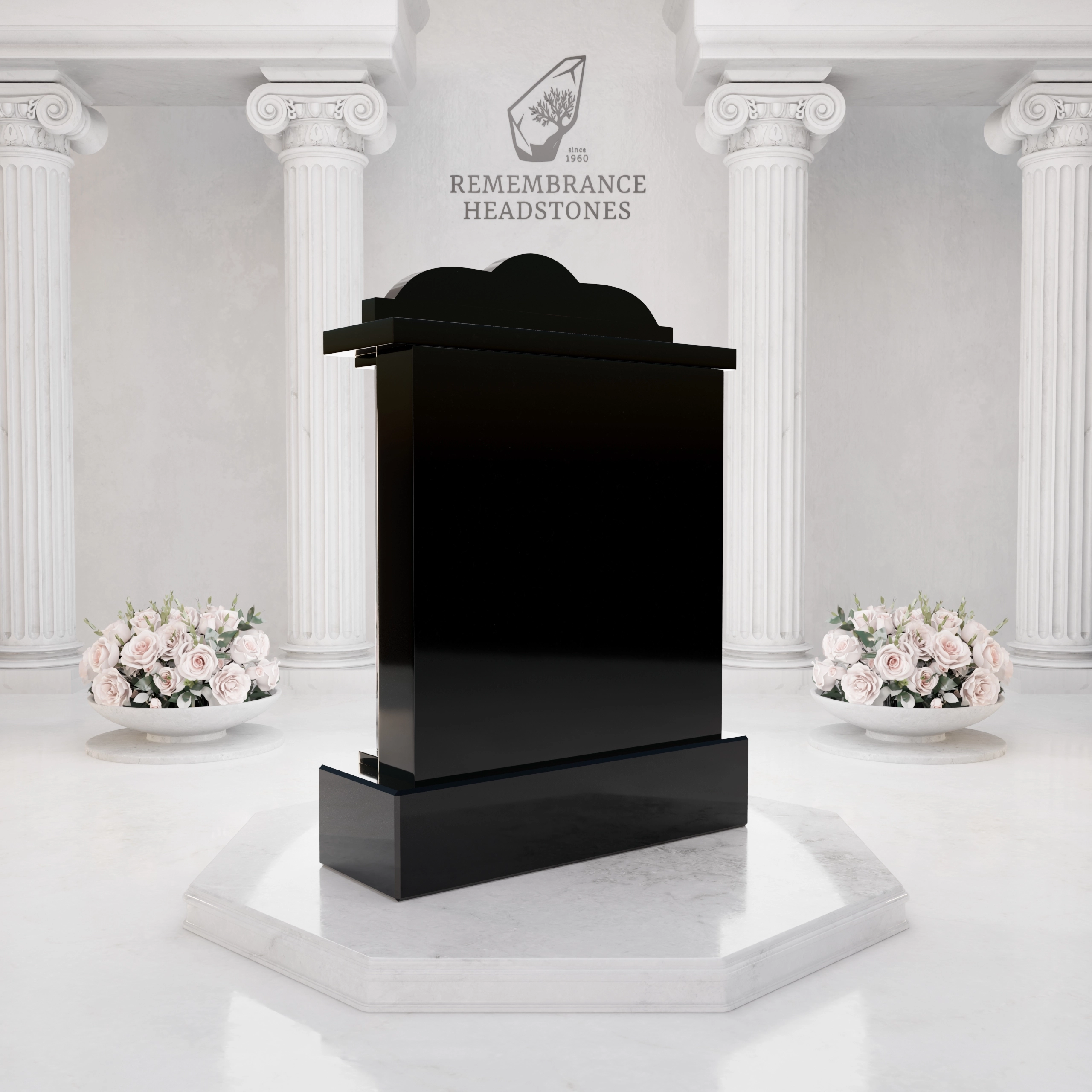 Premium Architectural Granite Headstone — Tablet with Star of David view 5