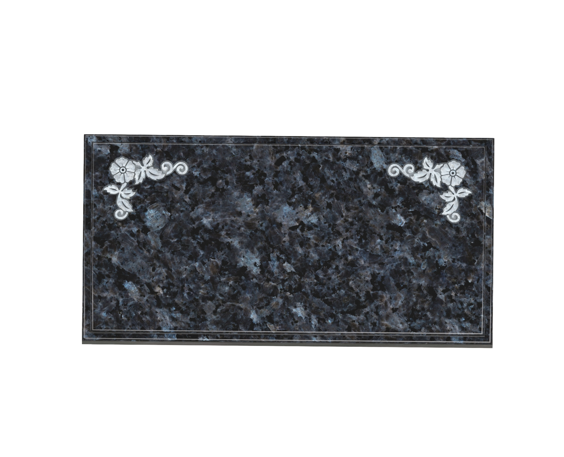 Luxury Beveled Granite Memorial with Doves & Laurel view 2