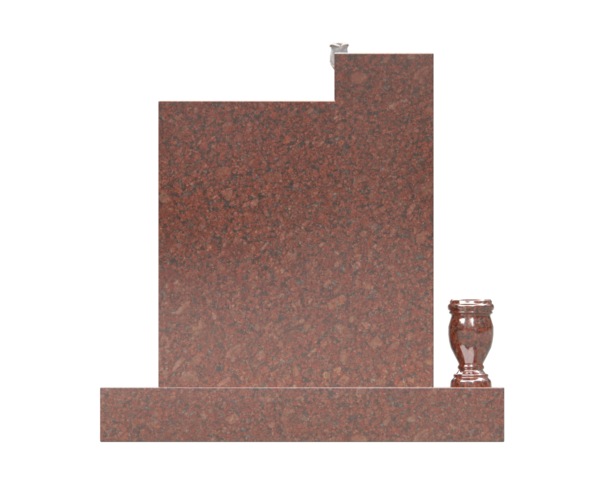 Luxury Upright Headstone with Cross, Rose Column & Heart Motif view 2