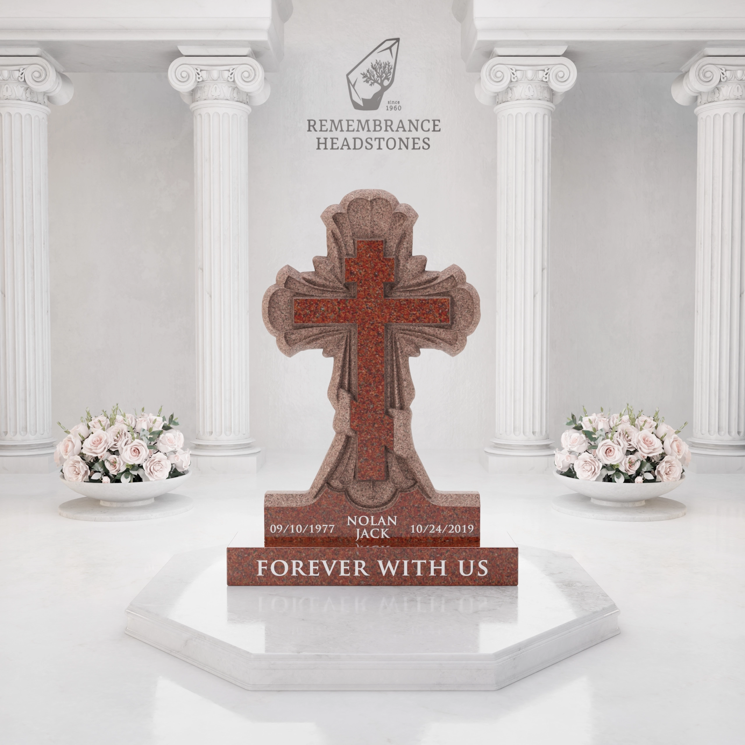 Luxury Orthodox Cross Granite Headstone