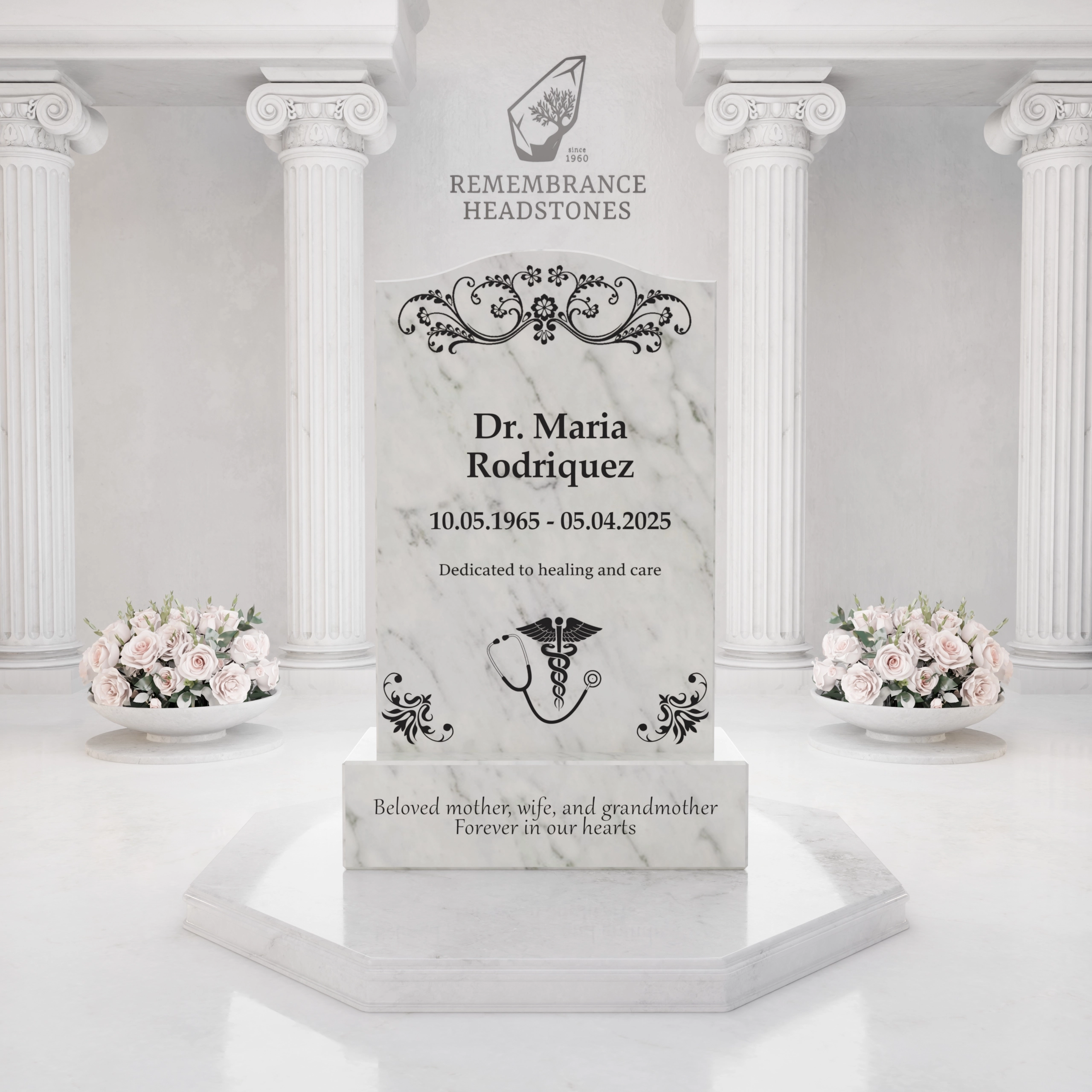 Luxury Medical Tribute Granite Headstone